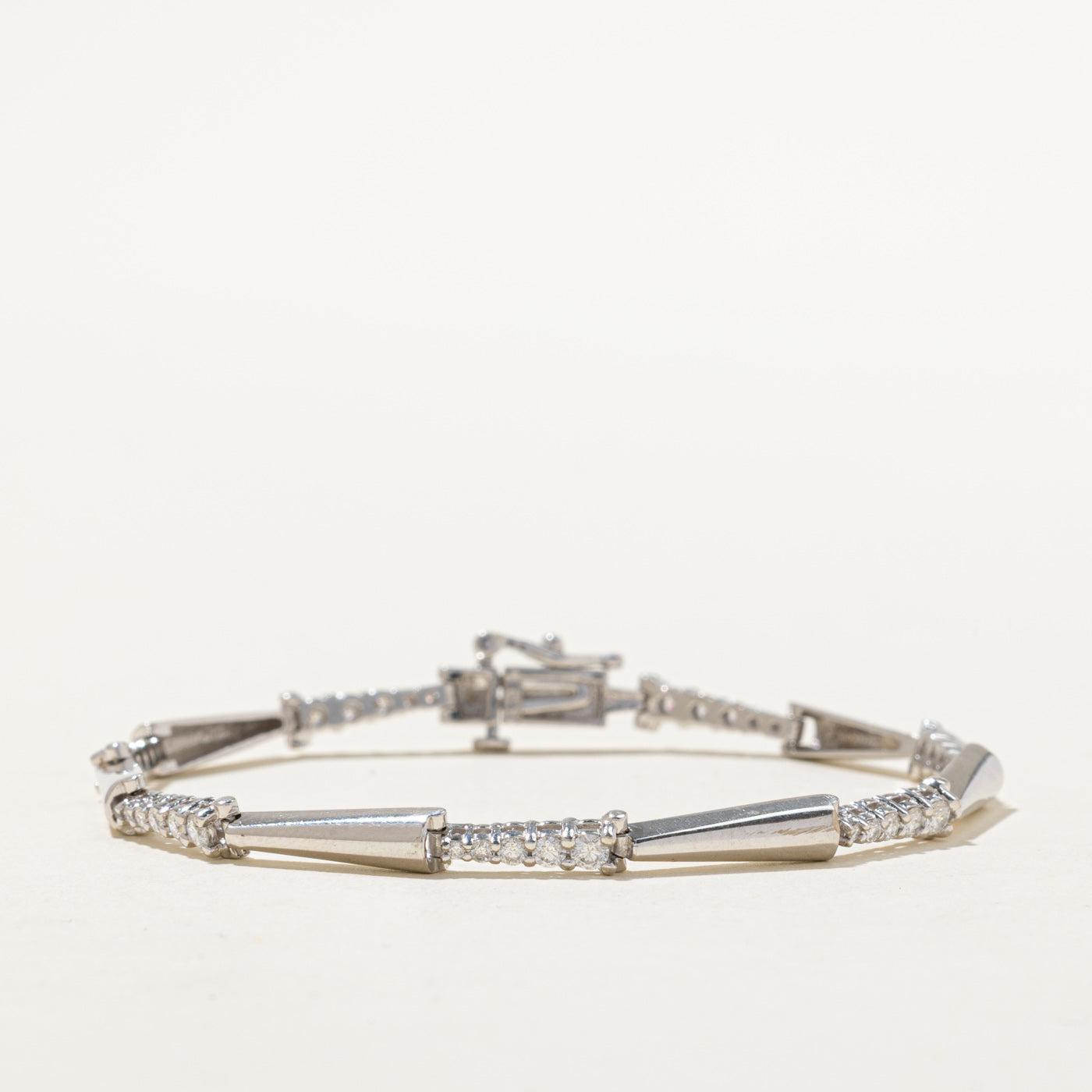 Diamond Bar Link Bracelet | 1.00ctw | 7"