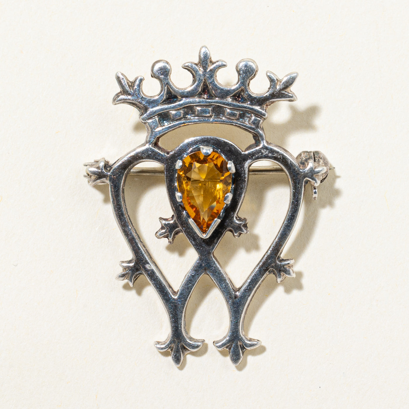 1966 Hallmarked Citrine Scottish Luckenbooth Brooch | 1.20ct