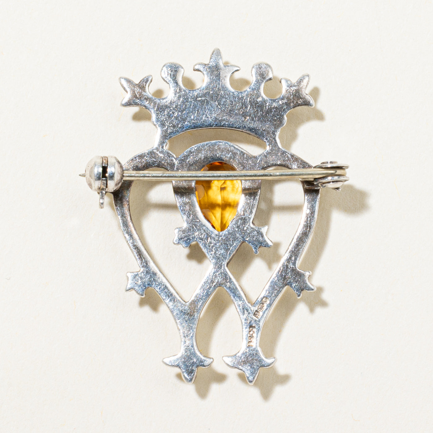 1966 Hallmarked Citrine Scottish Luckenbooth Brooch | 1.20ct