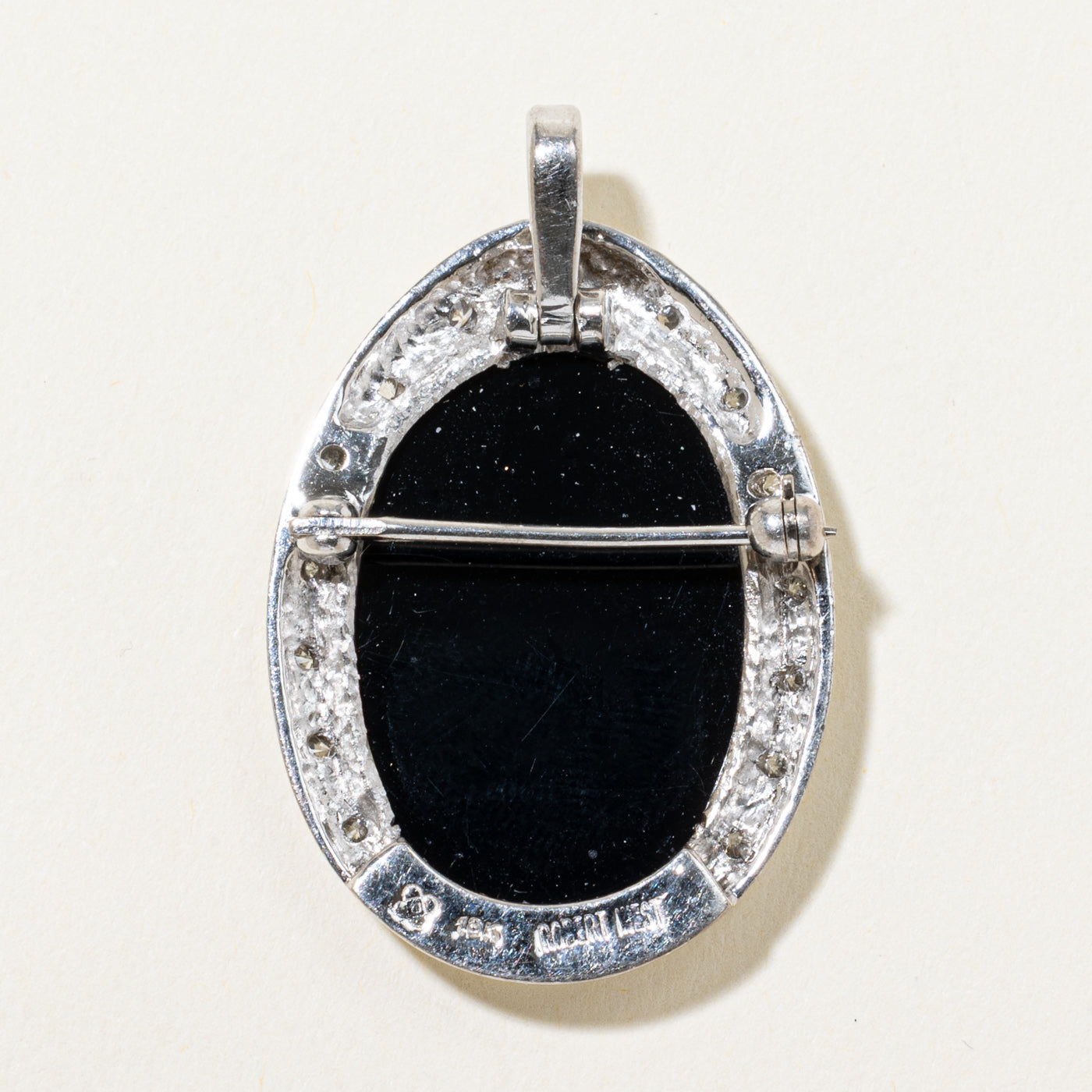 Blue Agate & Diamond Angel Cameo Convertible Pendant & Brooch | 10.00ct, 1.00ctw