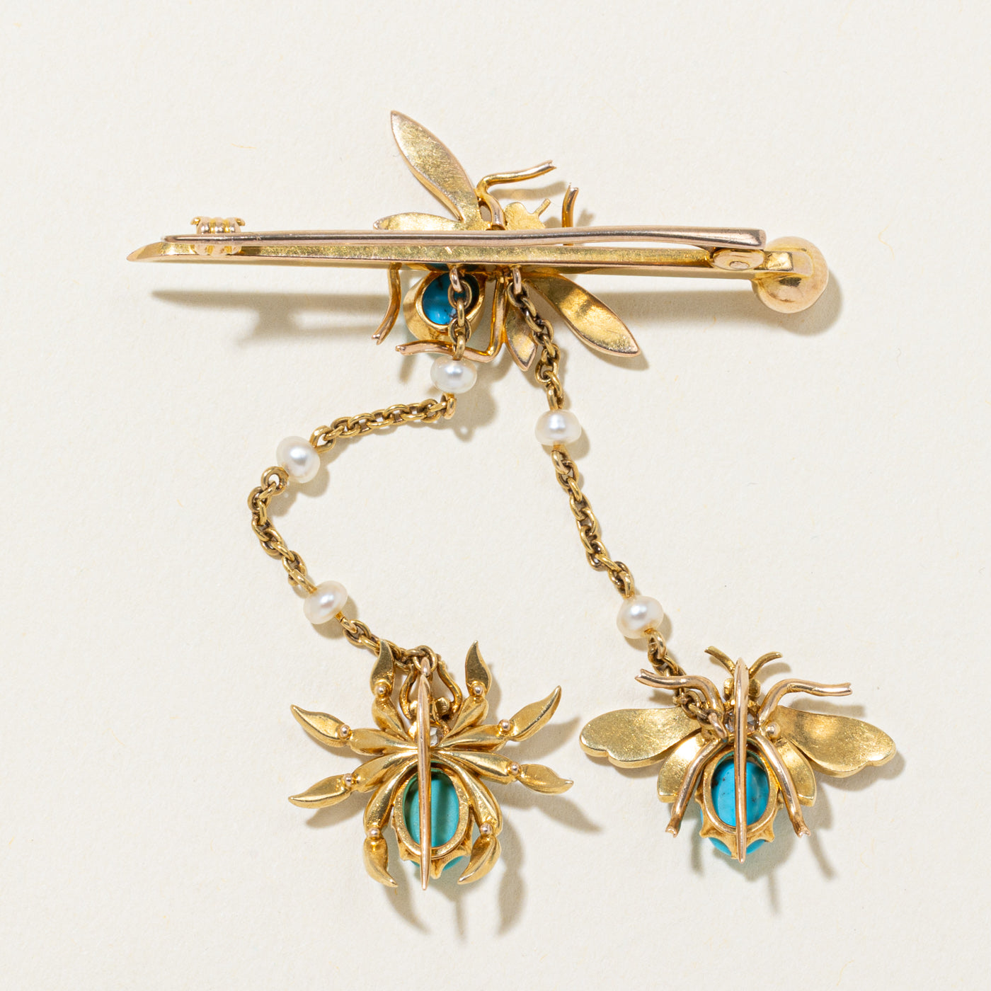 Antique Multi Gemstone Insect Motif Brooch | 2.21ctw