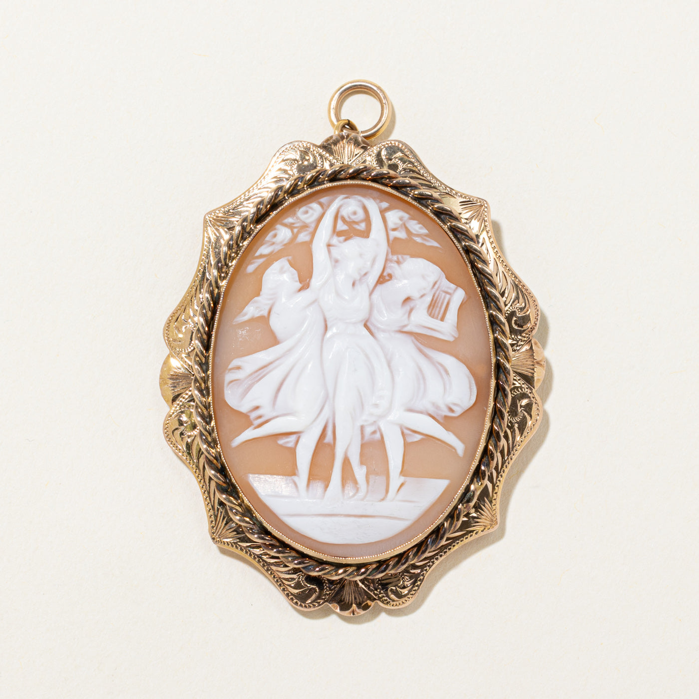 Three Graces Shell Cameo Convertible Pendant & Brooch | 20ct |