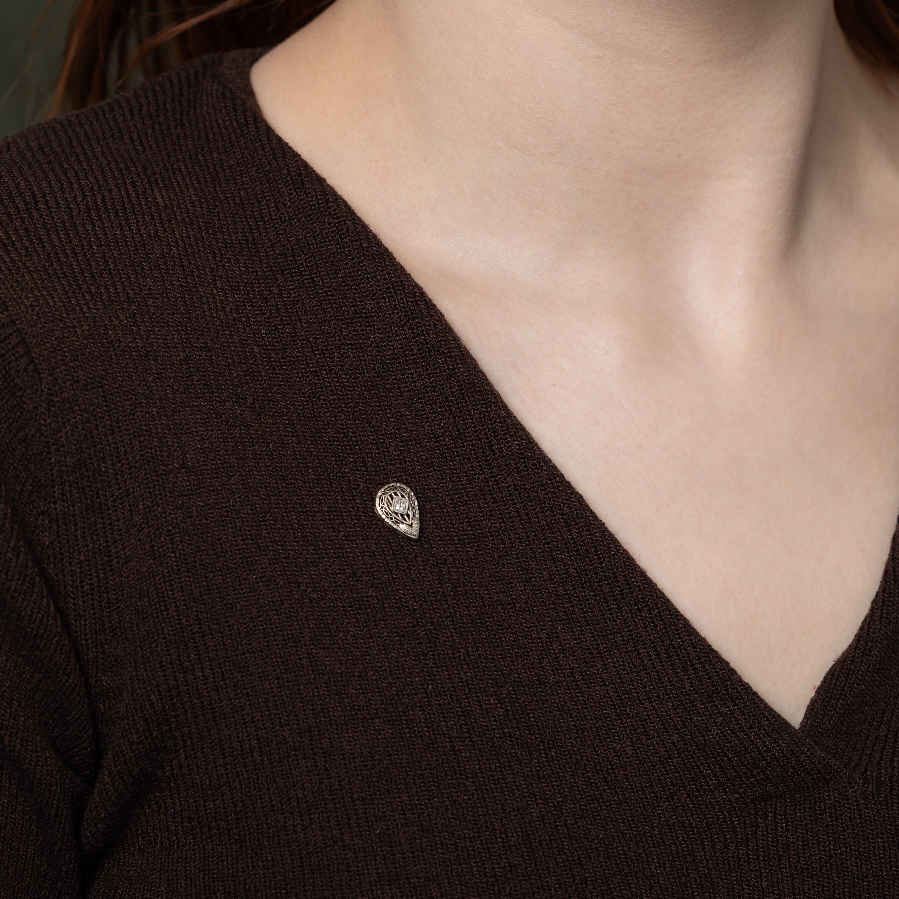 Antique Old European Cut Diamond Pin | 0.07ct
