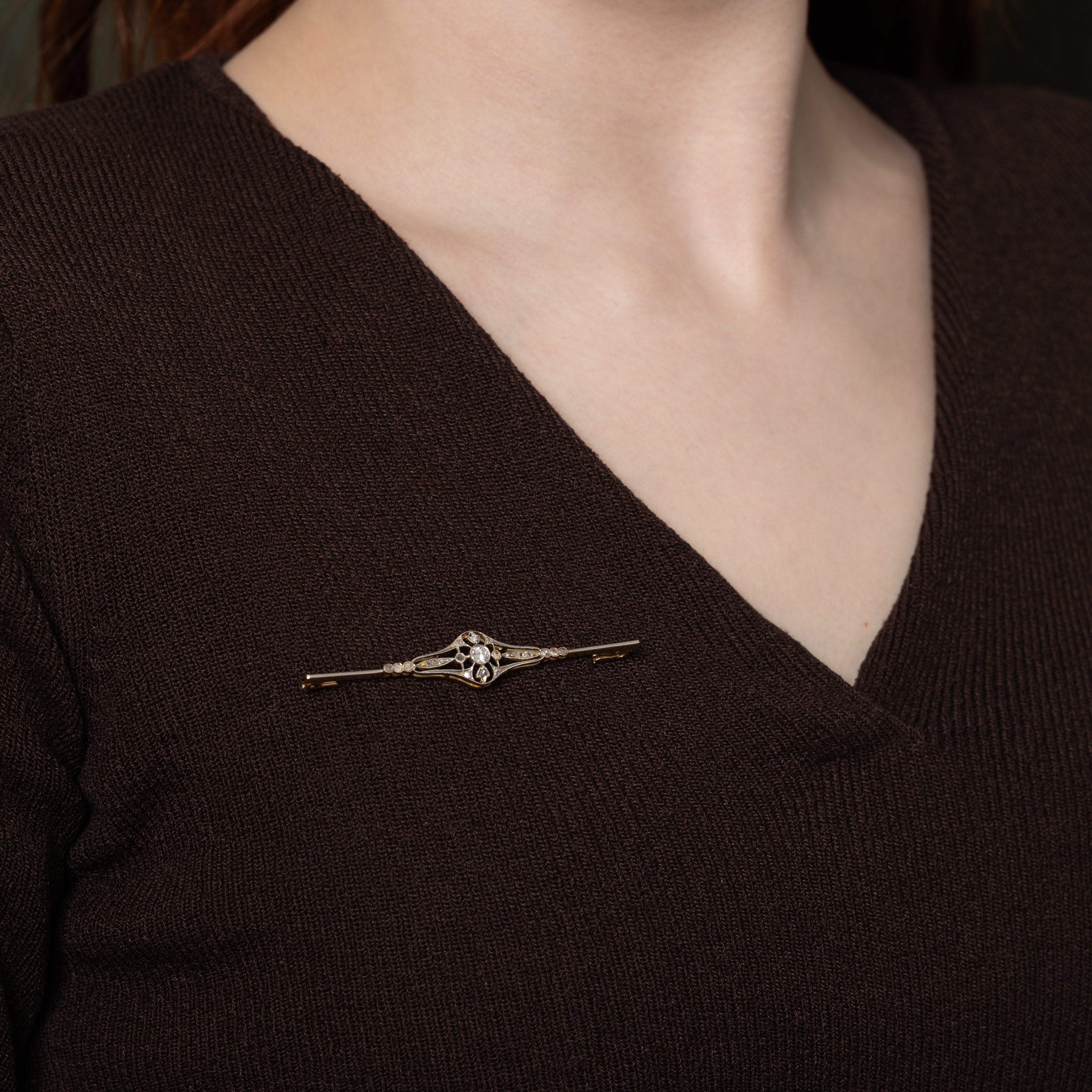 Art Deco Diamond Latice Brooch | 0.29ctw