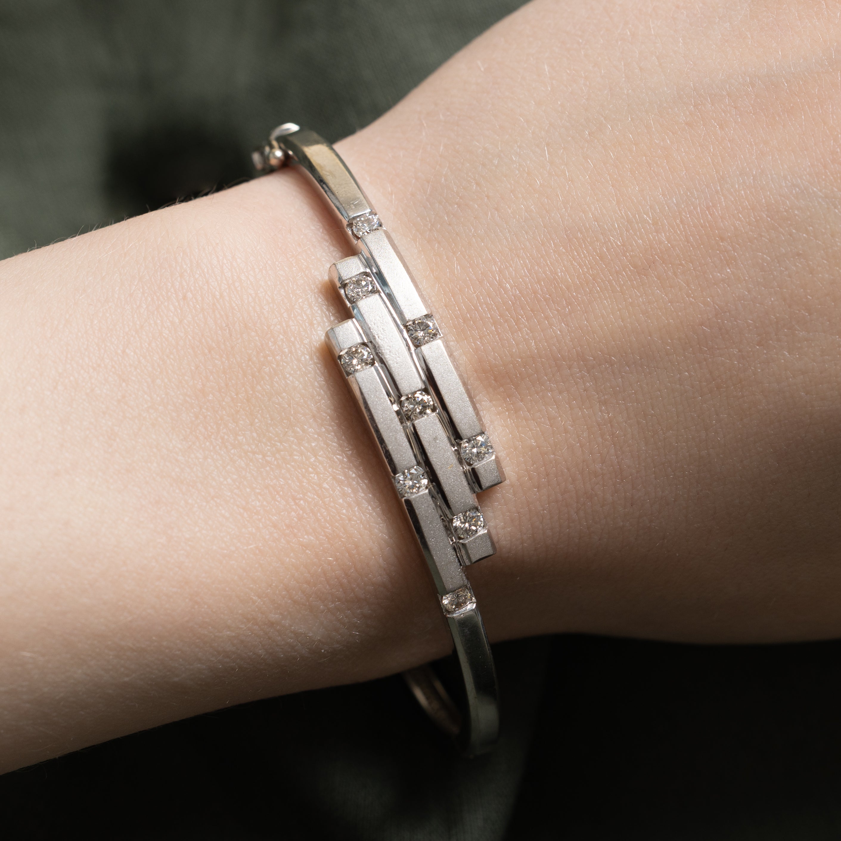 Tension Set Diamond Cuff Bracelet | 1.00ctw | 7.75"