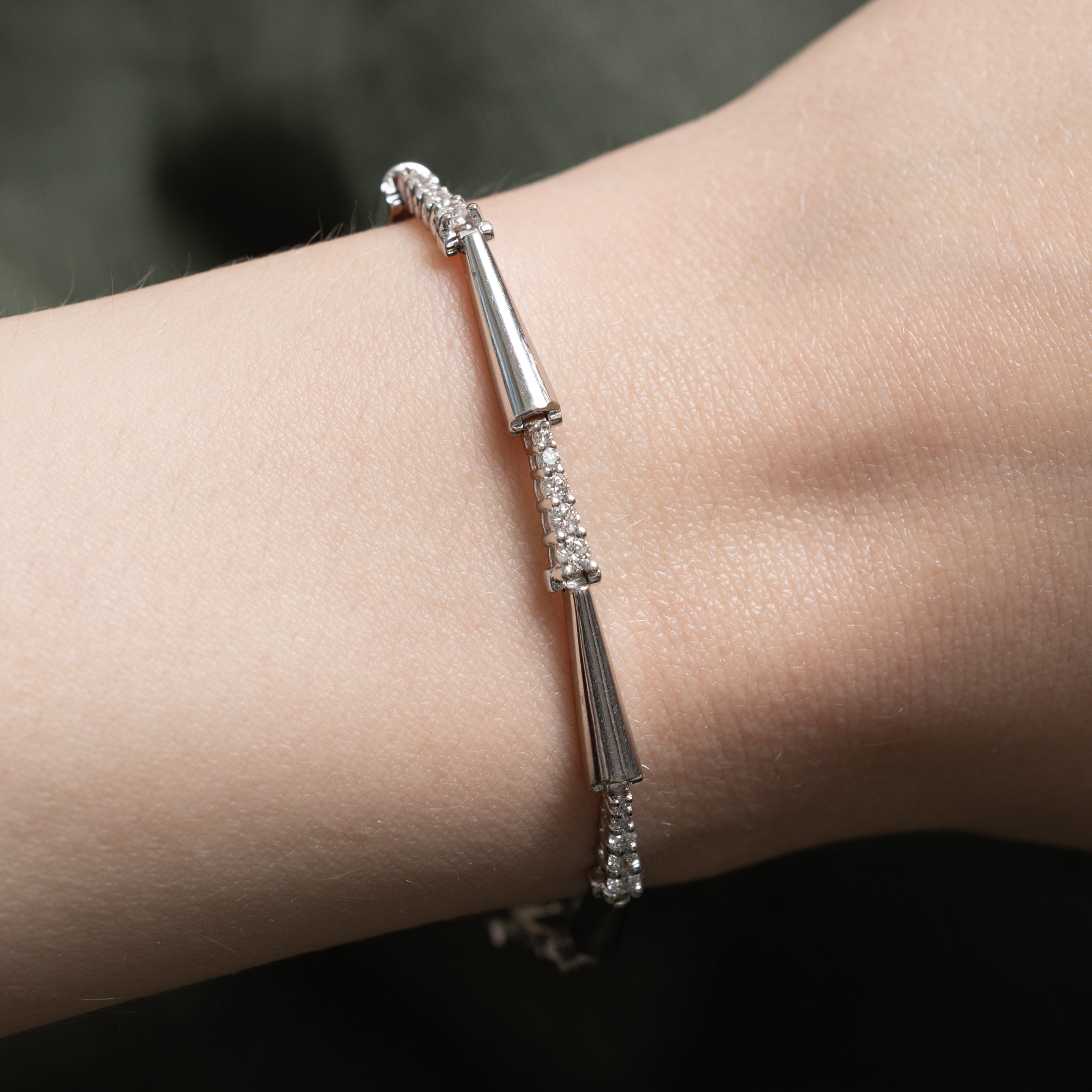 Diamond Bar Link Bracelet | 1.00ctw | 7"