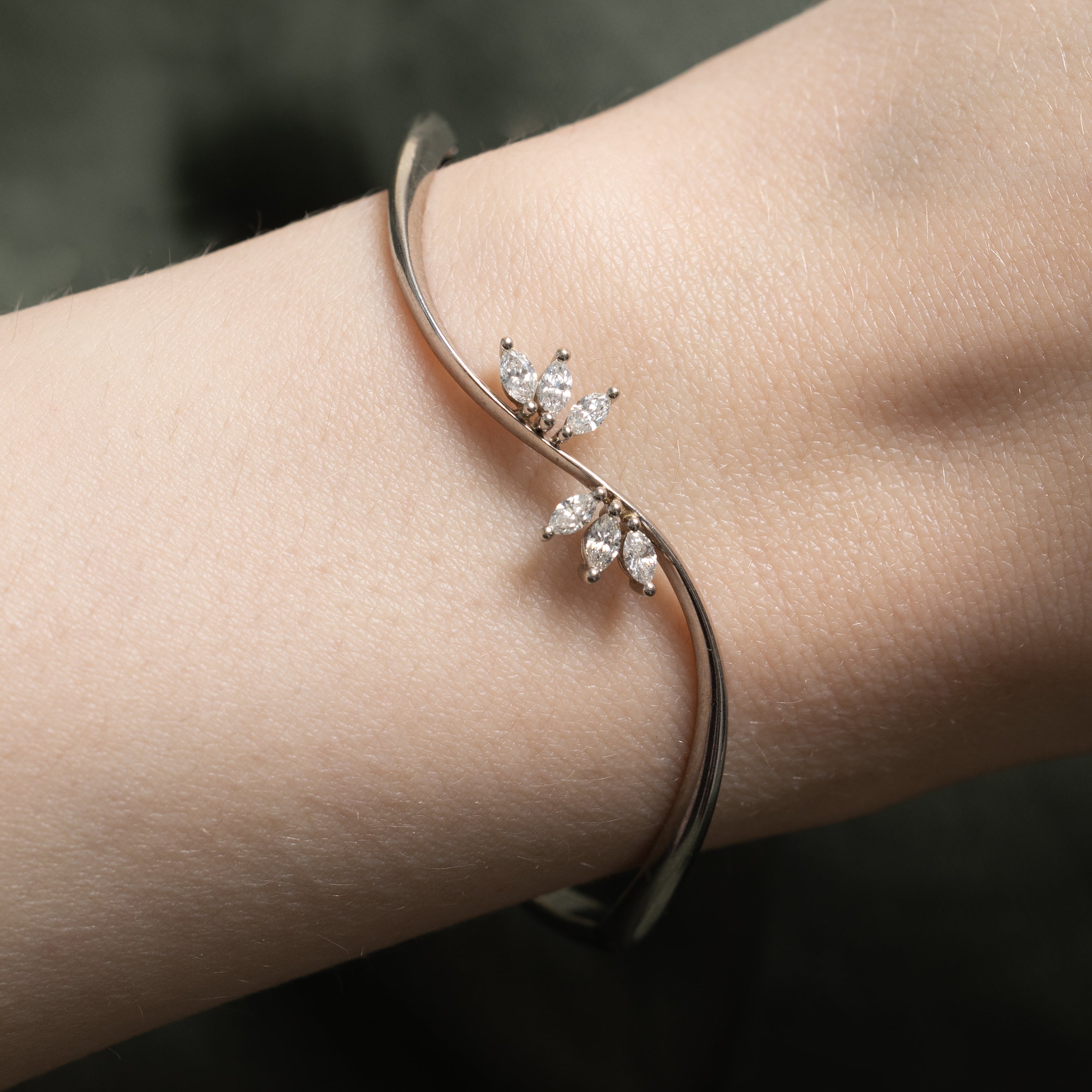 Diamond Wave Cuff Bracelet | 0.54ctw | 7"