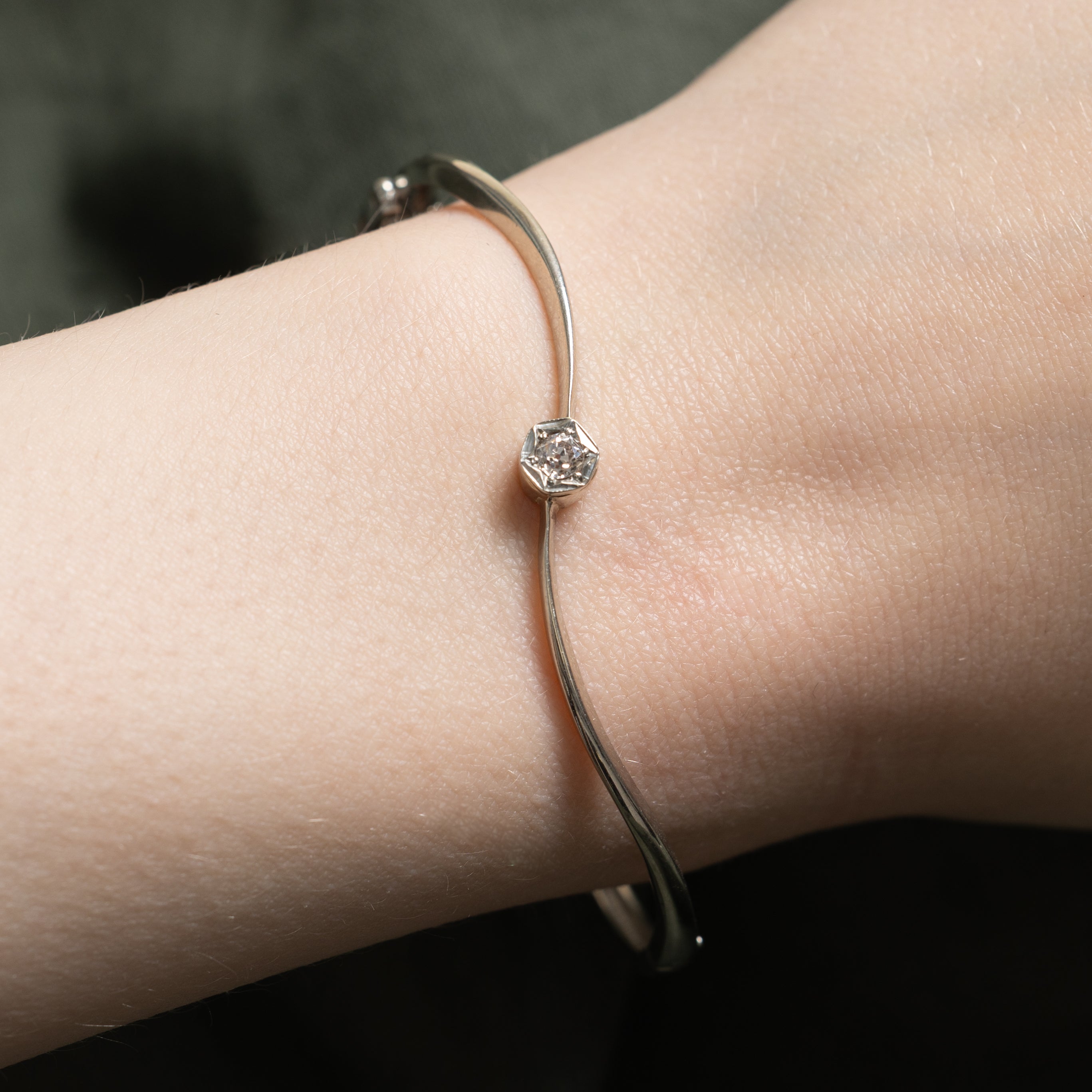 Solitaire Diamond Cuff Bracelet | 0.18ct | 8"