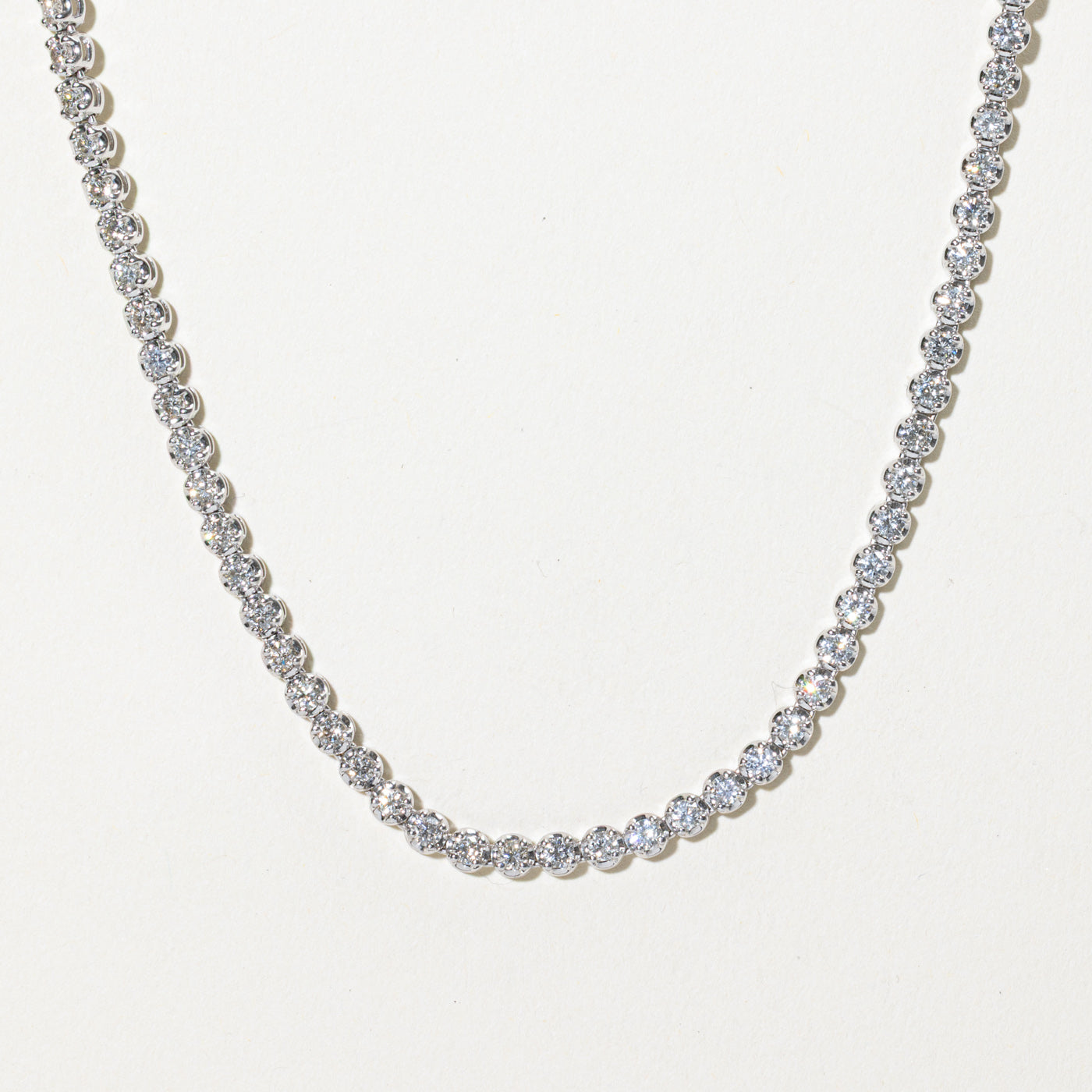 Semi Eternity Diamond Tennis Necklace | 3.10ctw | 17"