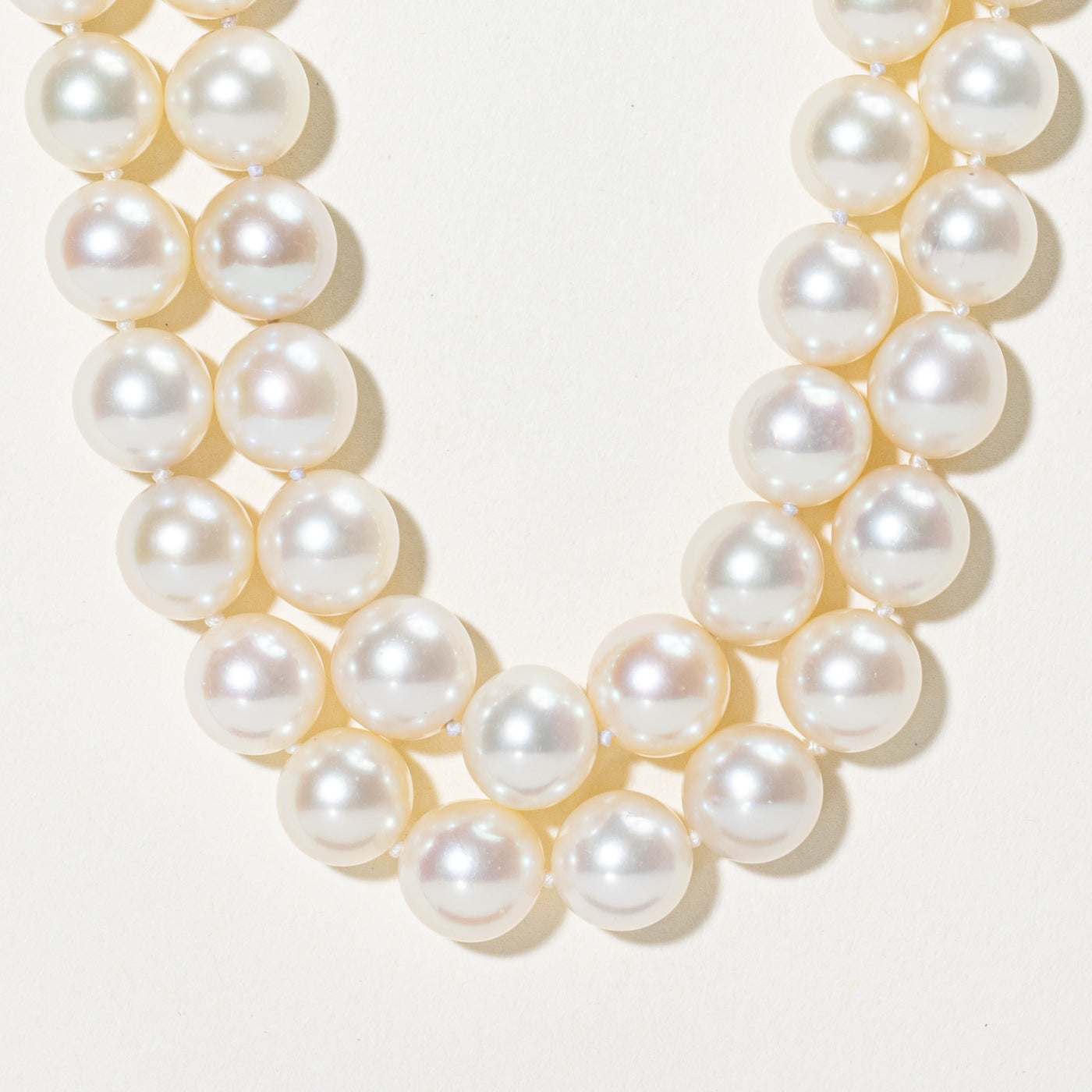 Double Layered Pearl Strand Necklace | 18"