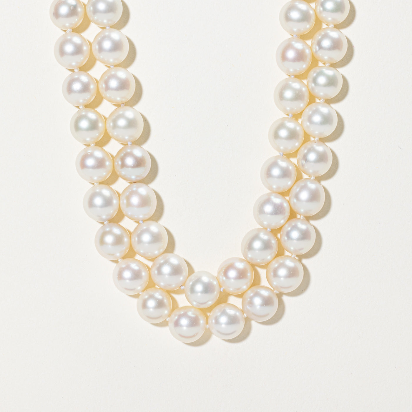 Double Layered Pearl Strand Necklace | 18"