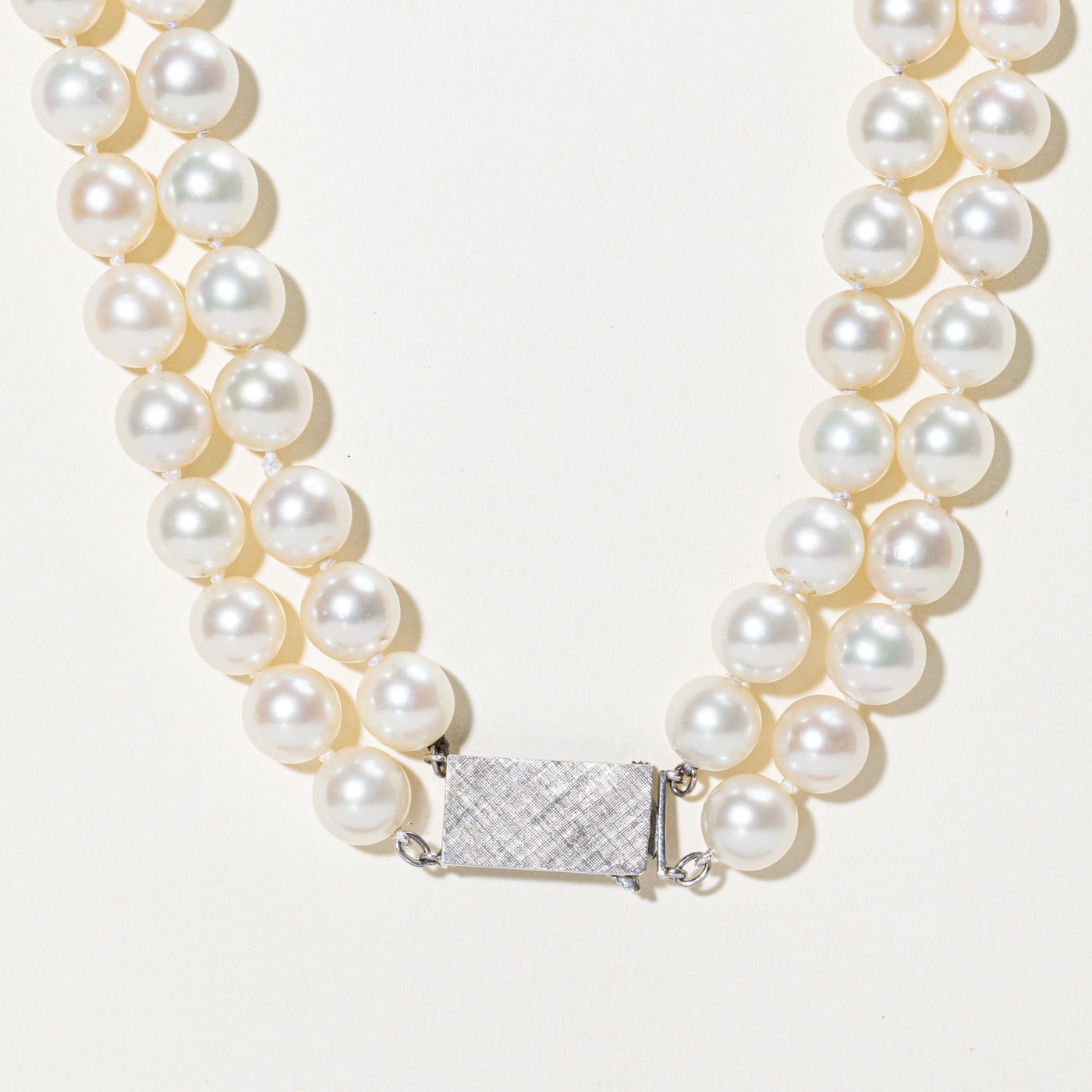 Double Layered Pearl Strand Necklace | 18"