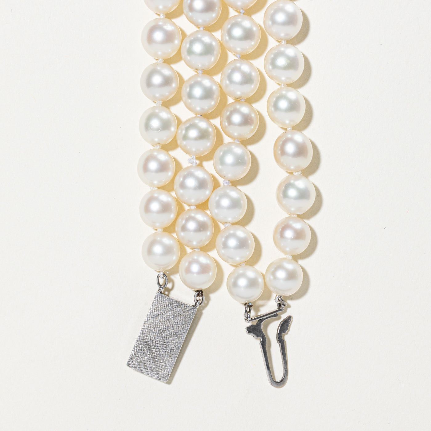 Double Layered Pearl Strand Necklace | 18"