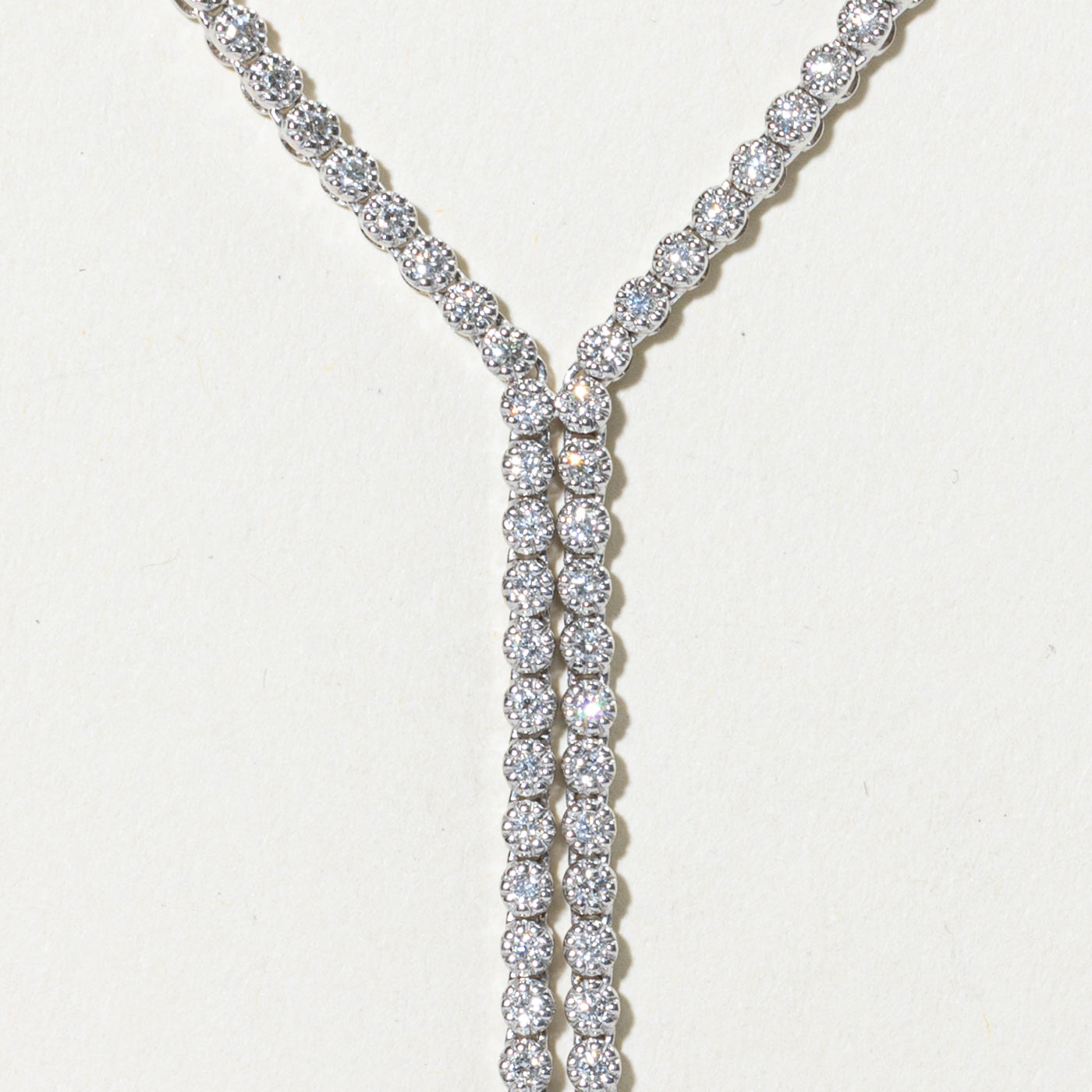 'Piero Milano' Diamond Encrusted Drop Necklace | 2.00ctw | 17"