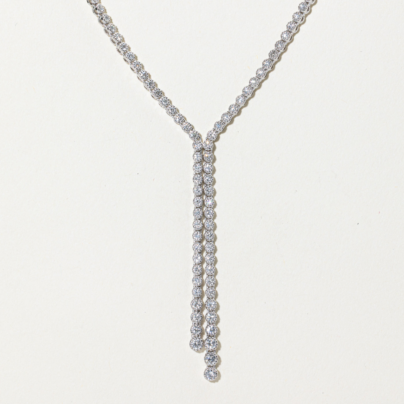 'Piero Milano' Diamond Encrusted Drop Necklace | 2.00ctw | 17"