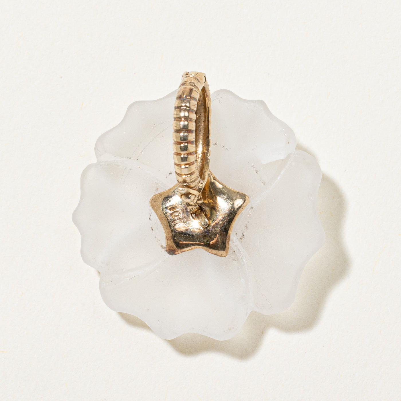 Frosted Lucite & Citrine Flower Pendant | 0.30ctw
