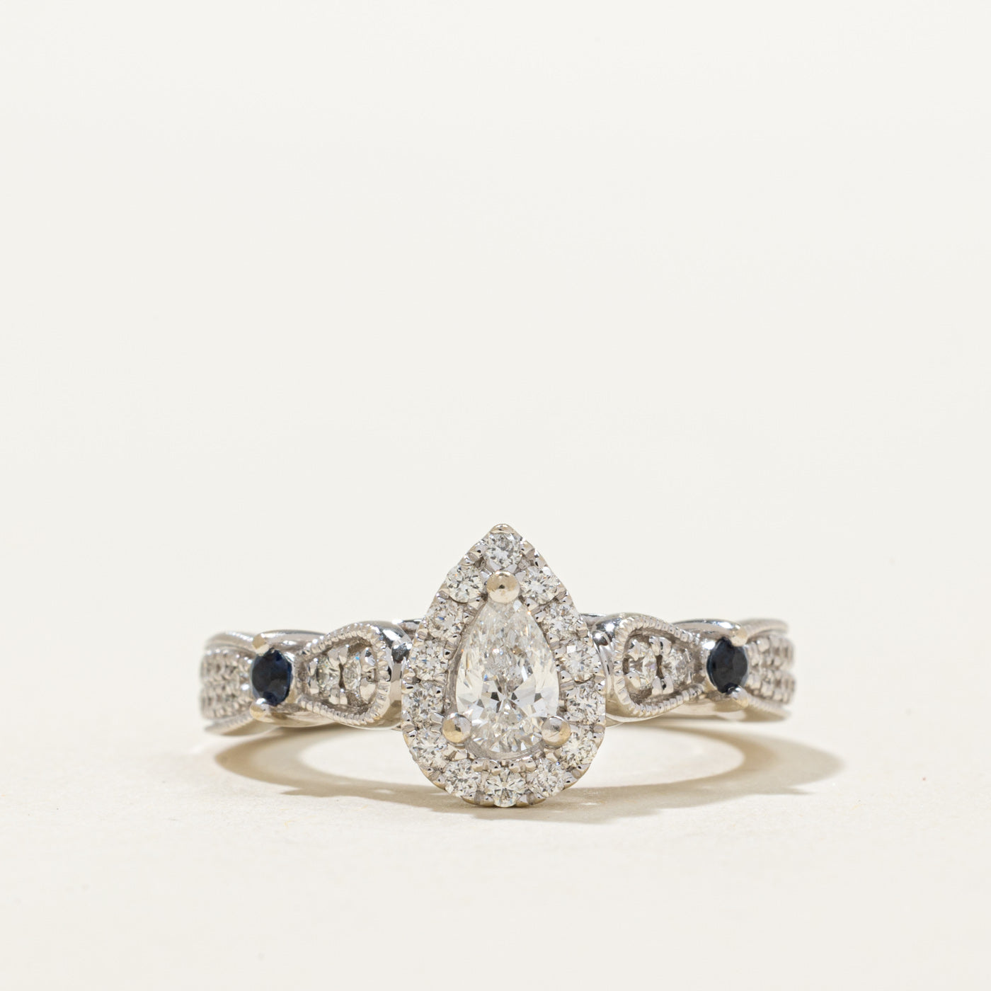 'Vera Wang' Love Collection Diamond & Sapphire Engagement Ring | 0.50ctw, 0.14ctw | SZ 6