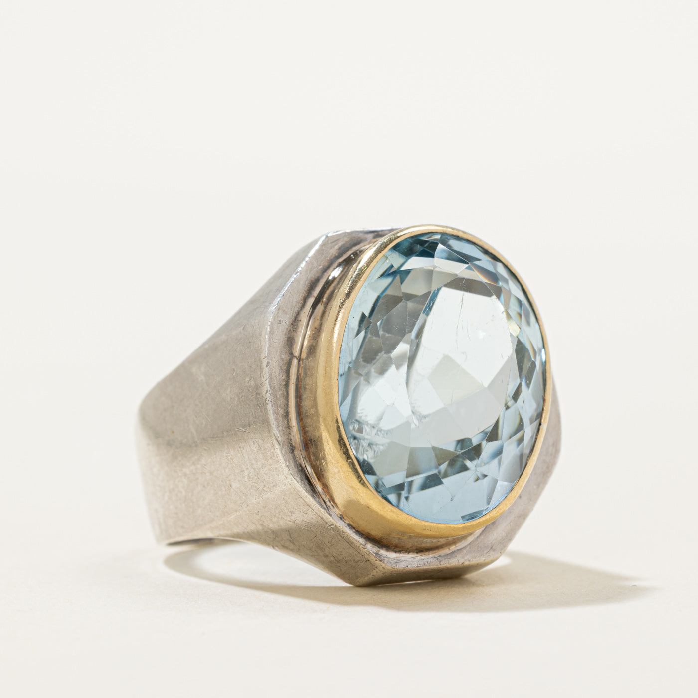 Oval Cut Blue Topaz Cocktail Ring | 21.50ct | SZ 8.5