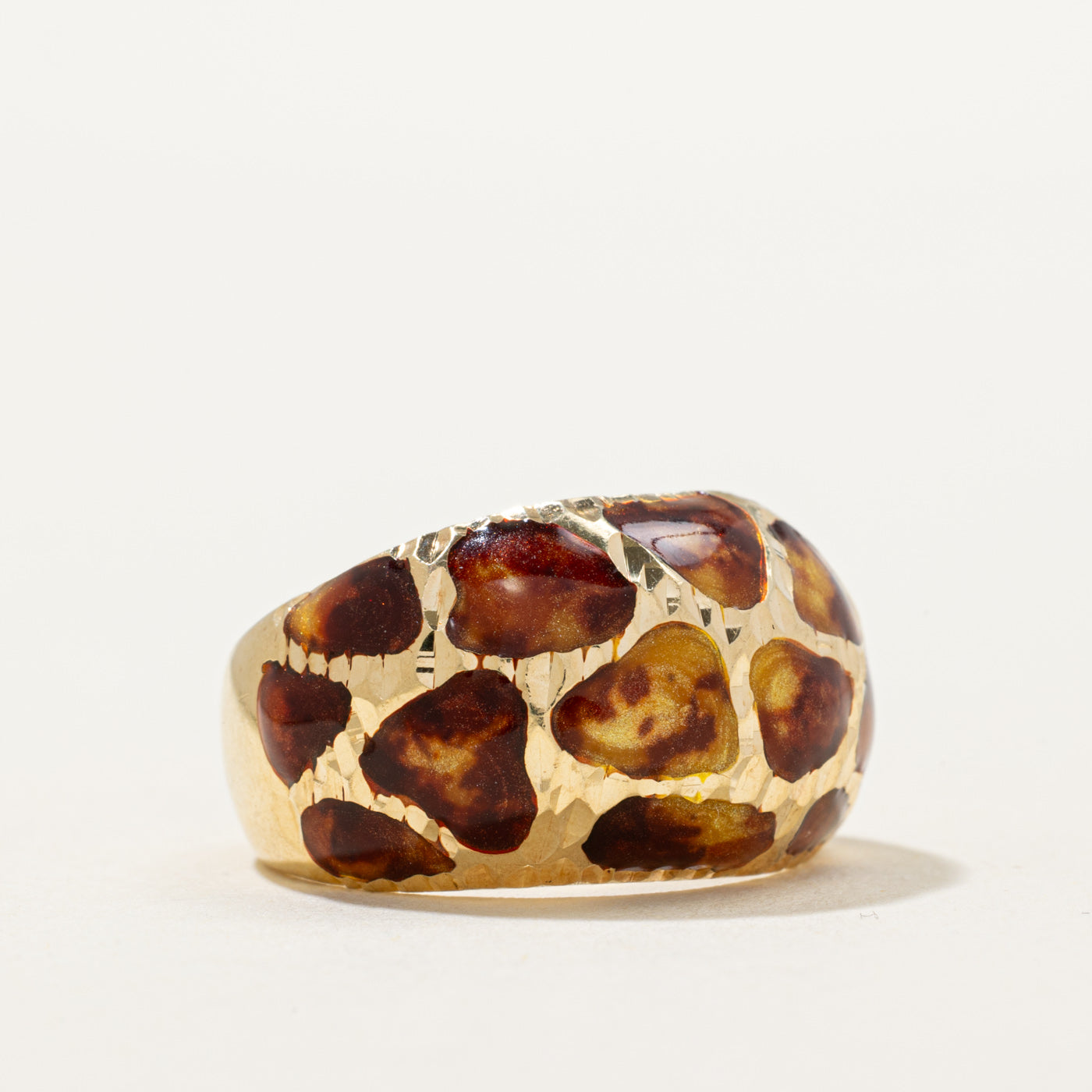 Italian Animal Print Enamel Ring | SZ 7.25