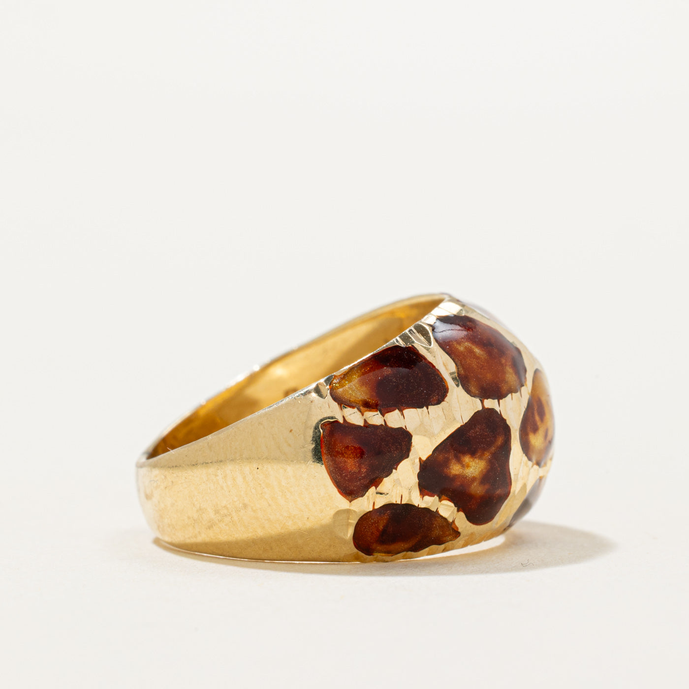 Italian Animal Print Enamel Ring | SZ 7.25