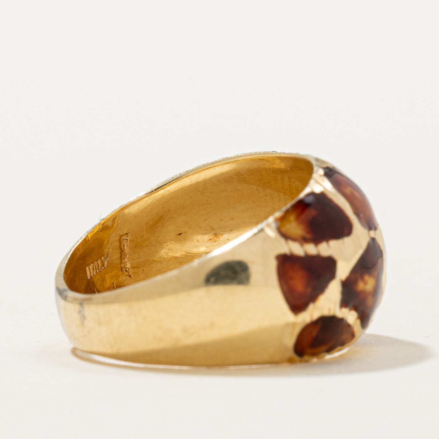 Italian Animal Print Enamel Ring | SZ 7.25