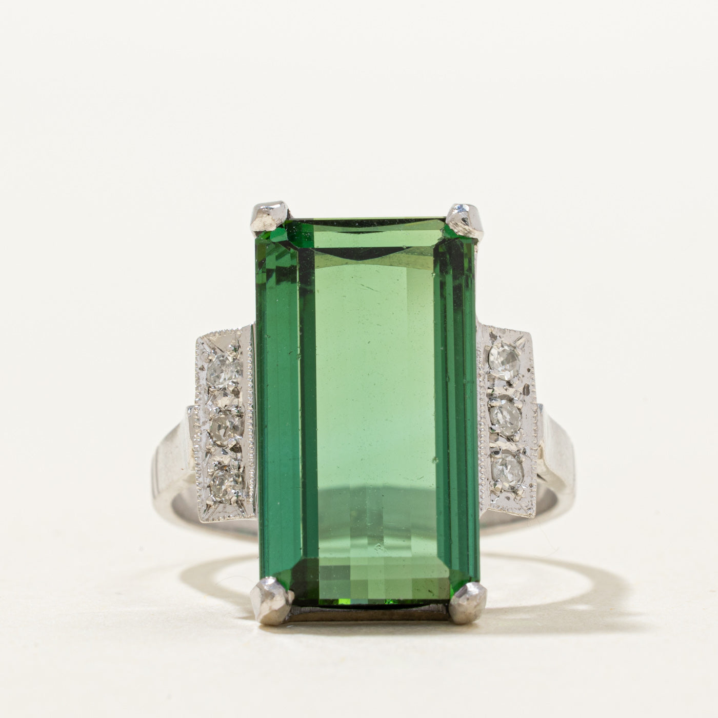 Tourmaline & Diamond Cocktail Ring | 7.50ct, 0.12ctw | SZ 7.5