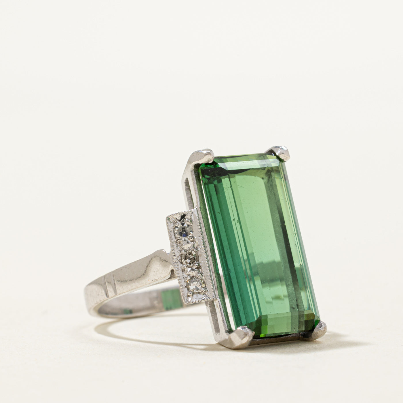 Tourmaline & Diamond Cocktail Ring | 7.50ct, 0.12ctw | SZ 7.5