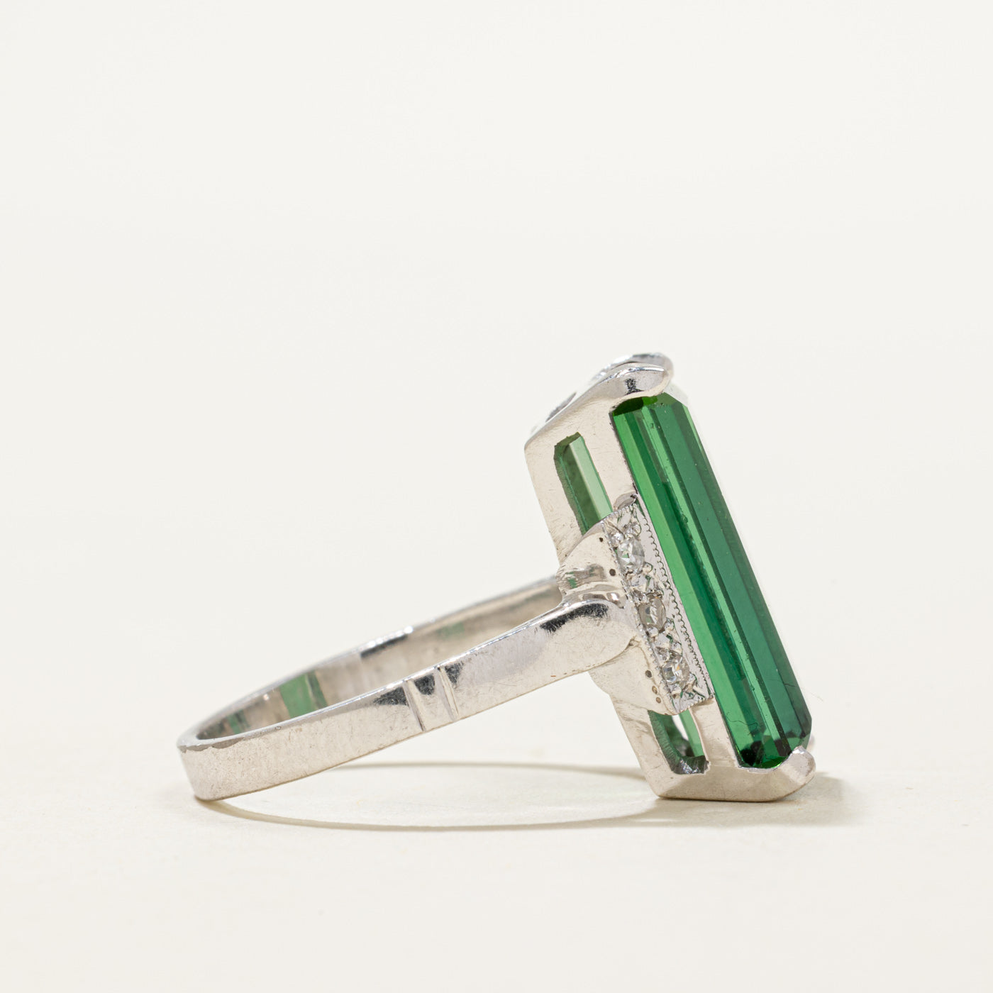 Tourmaline & Diamond Cocktail Ring | 7.50ct, 0.12ctw | SZ 7.5