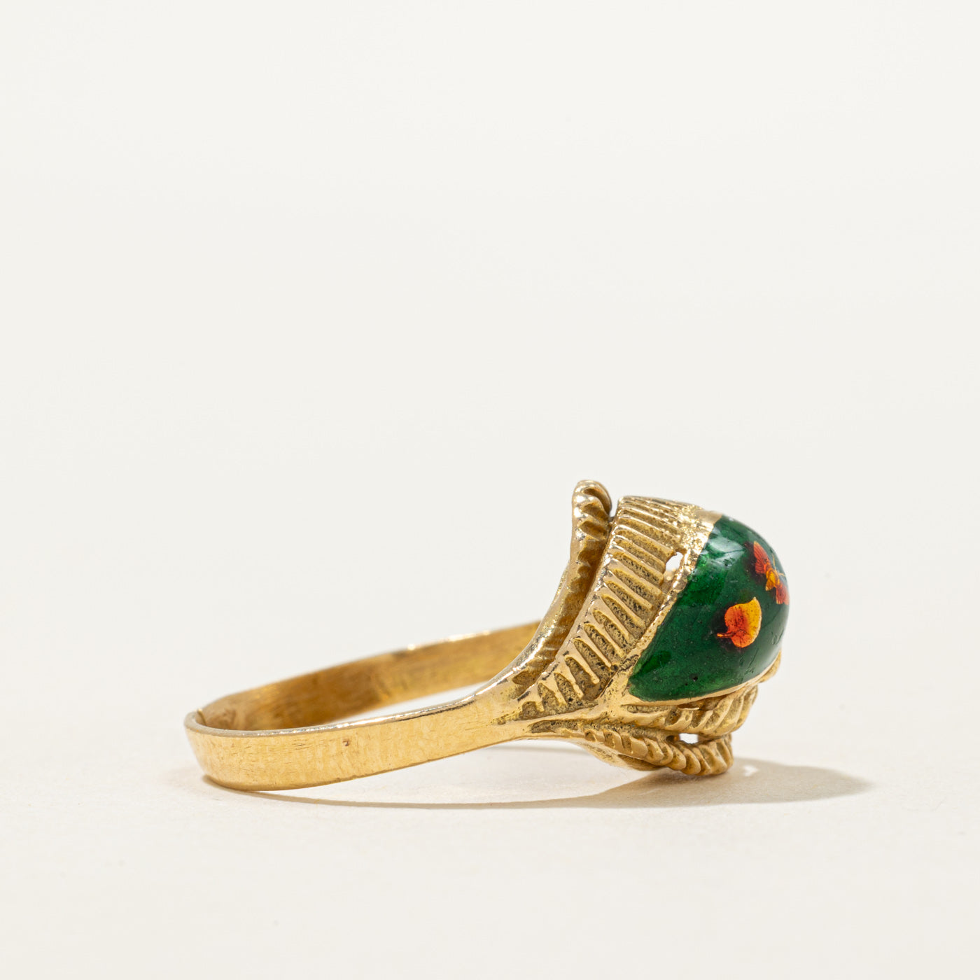 18k Yellow Gold & Enamel Butterfly Ring | SZ 5.25