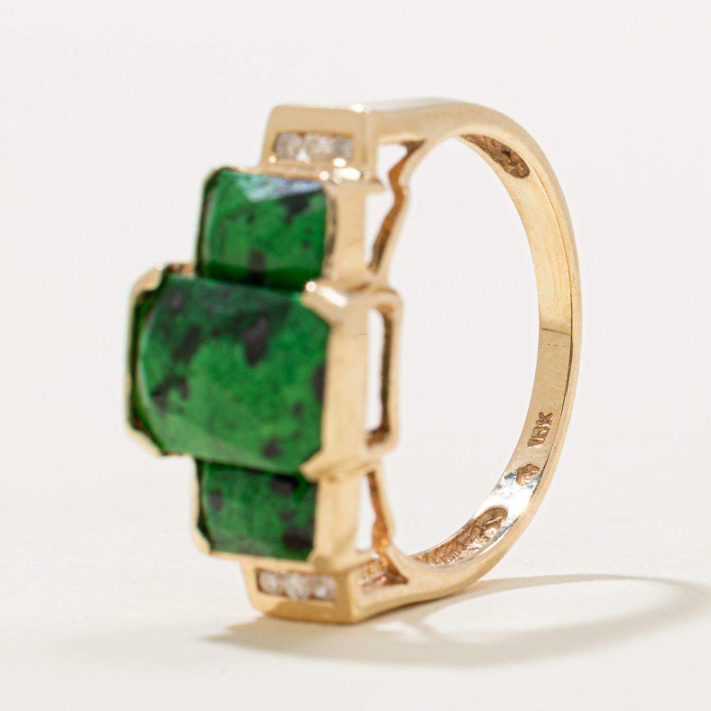Maw Sit Sit & Diamond Ring | 4.00ctw, 0.04ctw | SZ 8