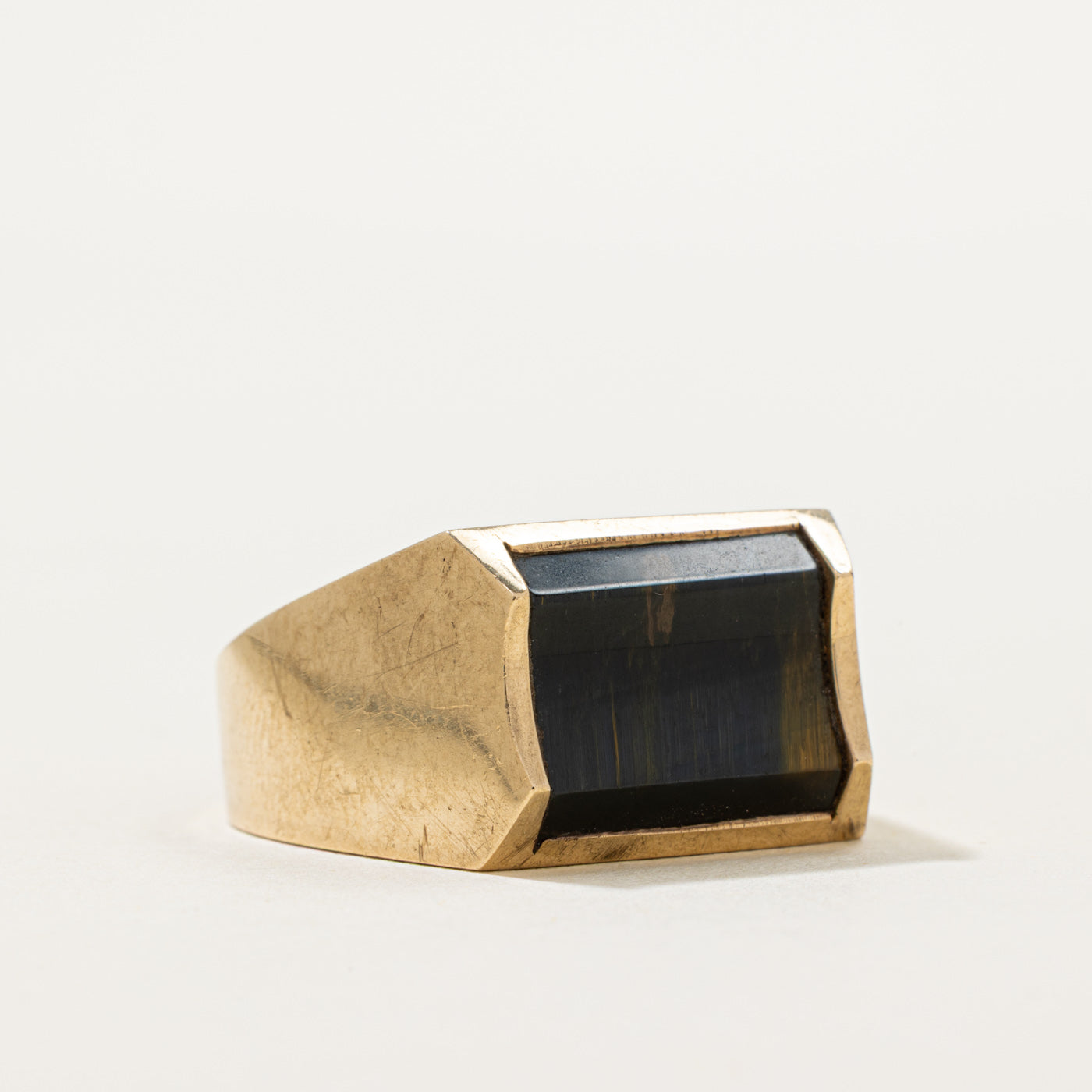 Tigers Eye Quartz Inlay Cocktail Ring | 3.50ct | SZ 11