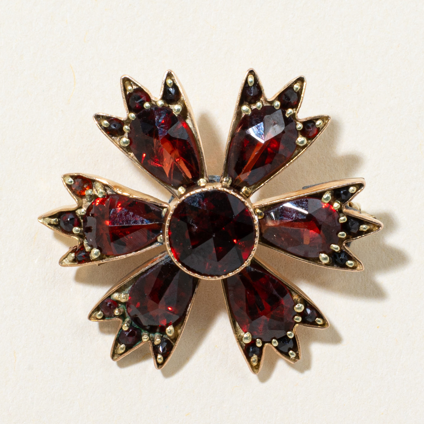 Garnet Floral Brooch | 5.80ctw
