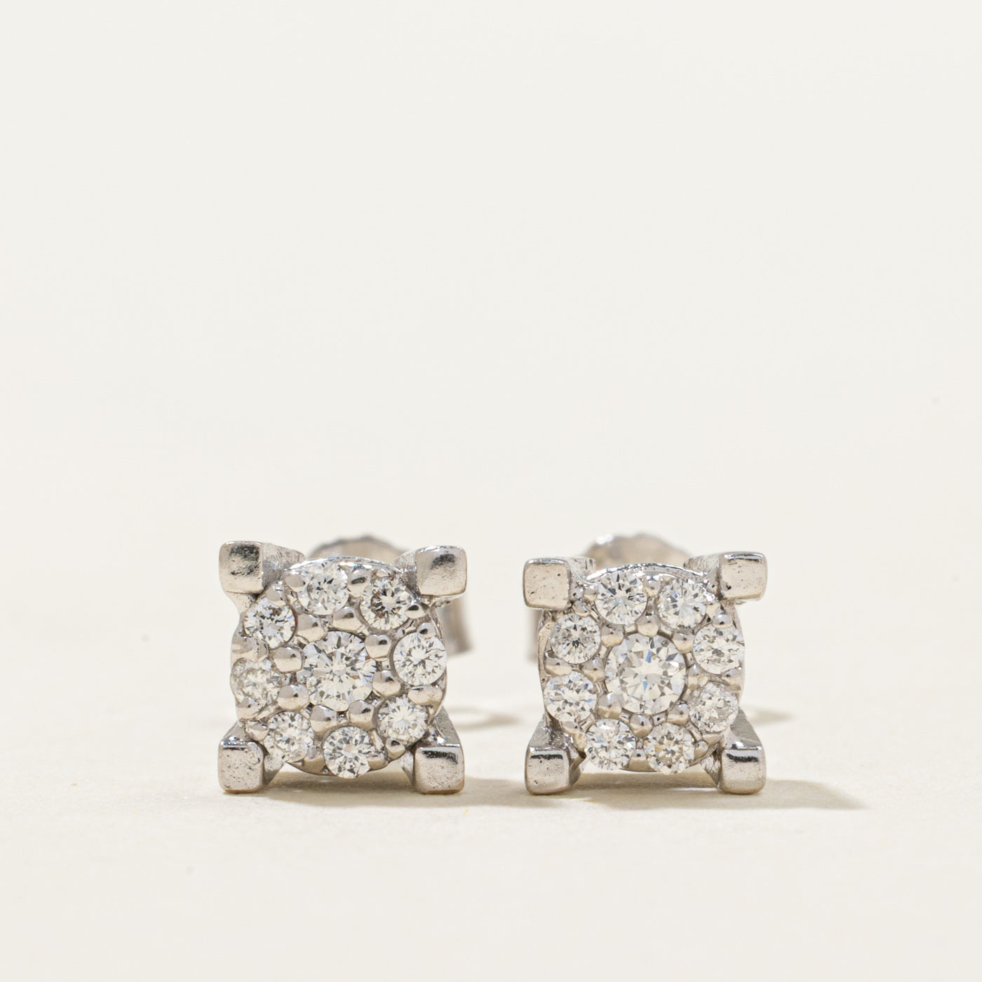 Diamond Cluster Stud Earrings | 0.12ctw