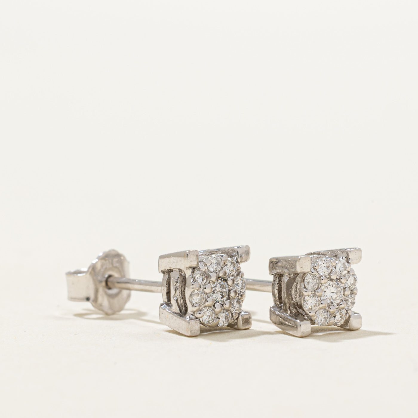 Diamond Cluster Stud Earrings | 0.12ctw
