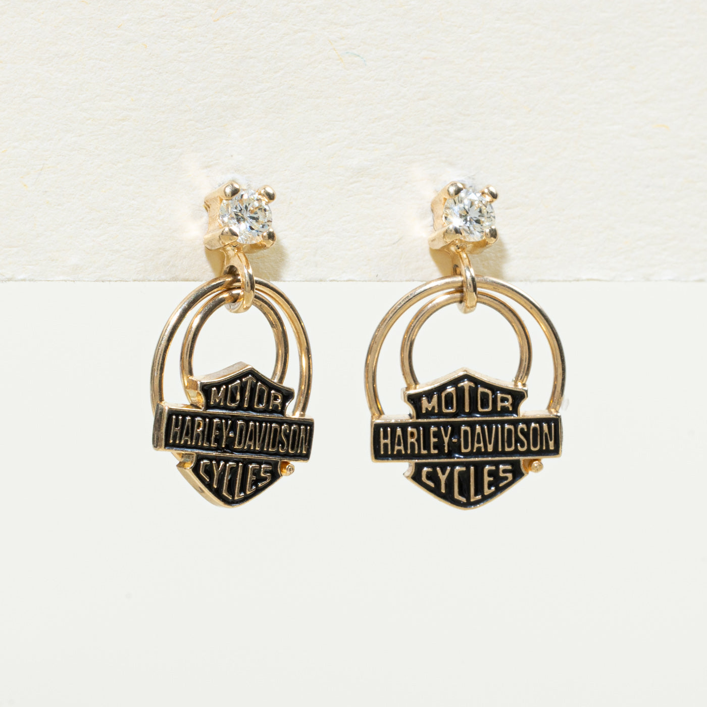 'Harley Davidson' Diamond Drop Earrings | 0.20ctw