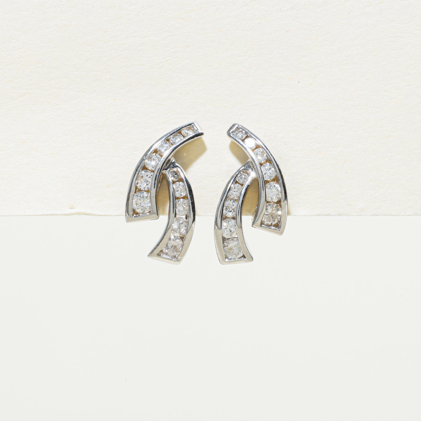 Channel Set Diamond Stud Earrings | 0.50ctw