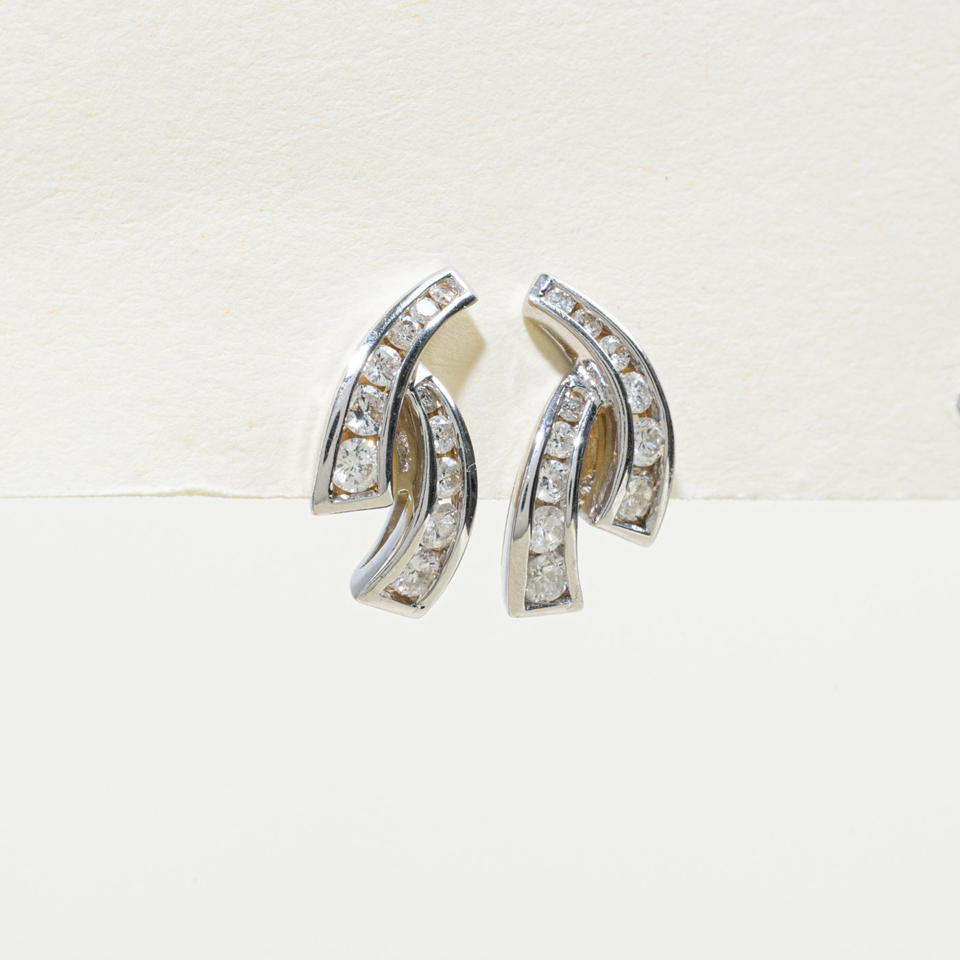 Channel Set Diamond Stud Earrings | 0.50ctw