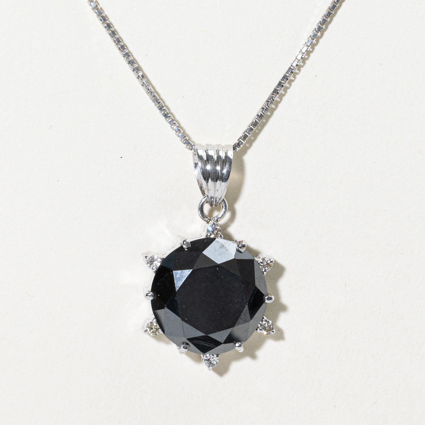 Natural Black & White Diamond Pendant Necklace | 6.12ctw | 16"