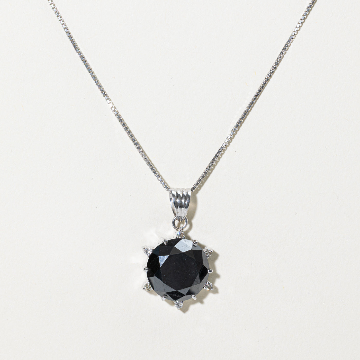 Natural Black & White Diamond Pendant Necklace | 6.12ctw | 16"
