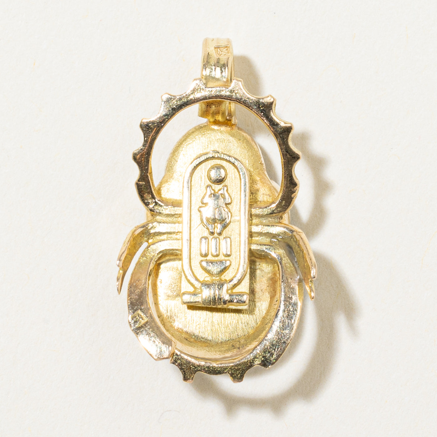 18k Yellow Gold & Enamel Egyptian Scarab Pendant