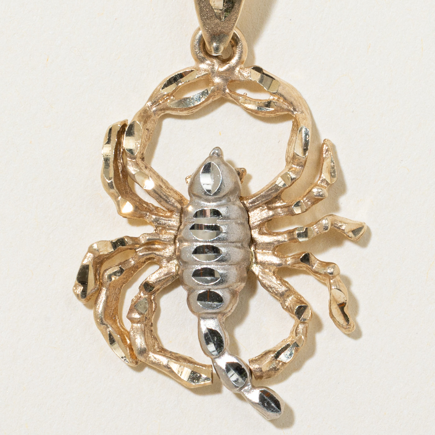 14k Two Tone Gold Scorpio Pendant