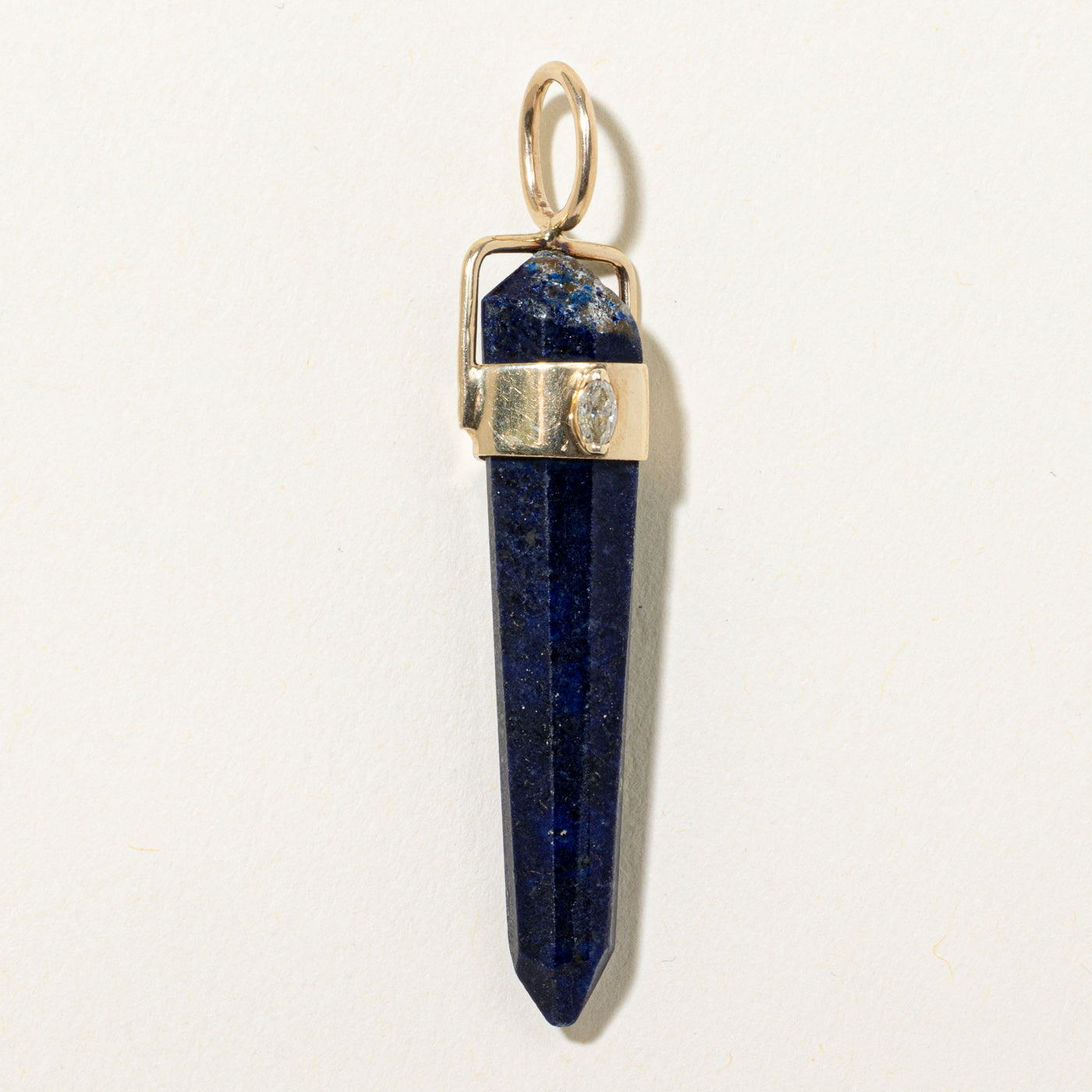 Lapis Lazuli & Diamond Drop Pendant | 22.00ct, 0.05ct