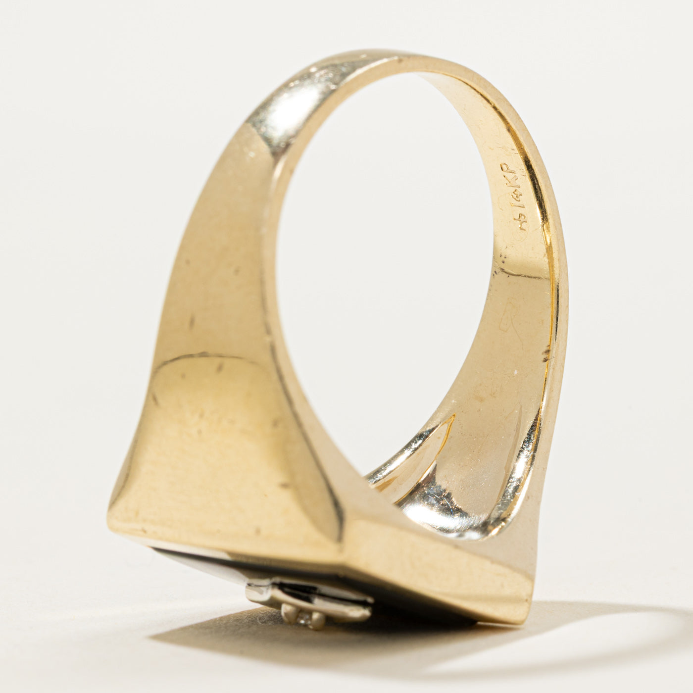 Onyx & Diamond Cocktail Ring | 2.50ct, 0.02ct | SZ 13.5