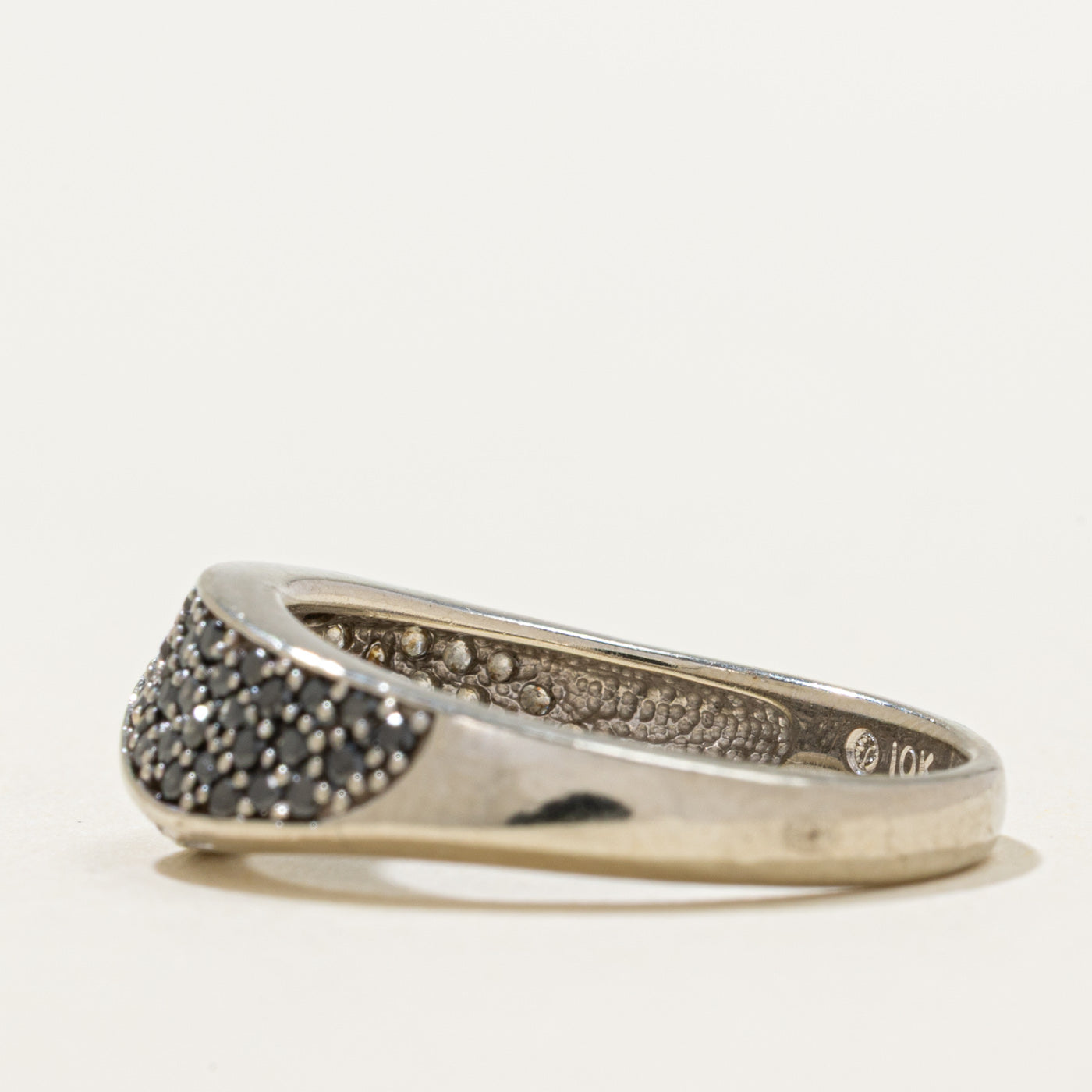 Black & White Diamond Knife Edge Ring | 0.28ctw | SZ 7