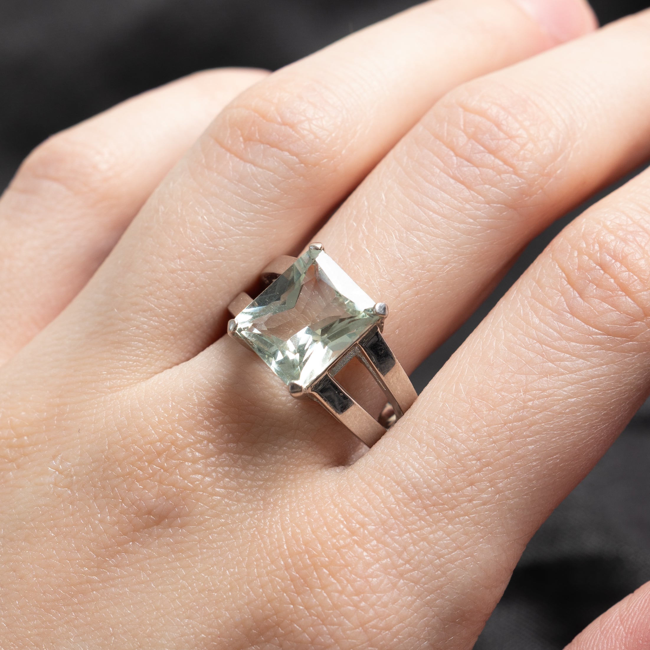 Solitaire Prasiolite Cocktail Ring | 5.70ct | SZ 9