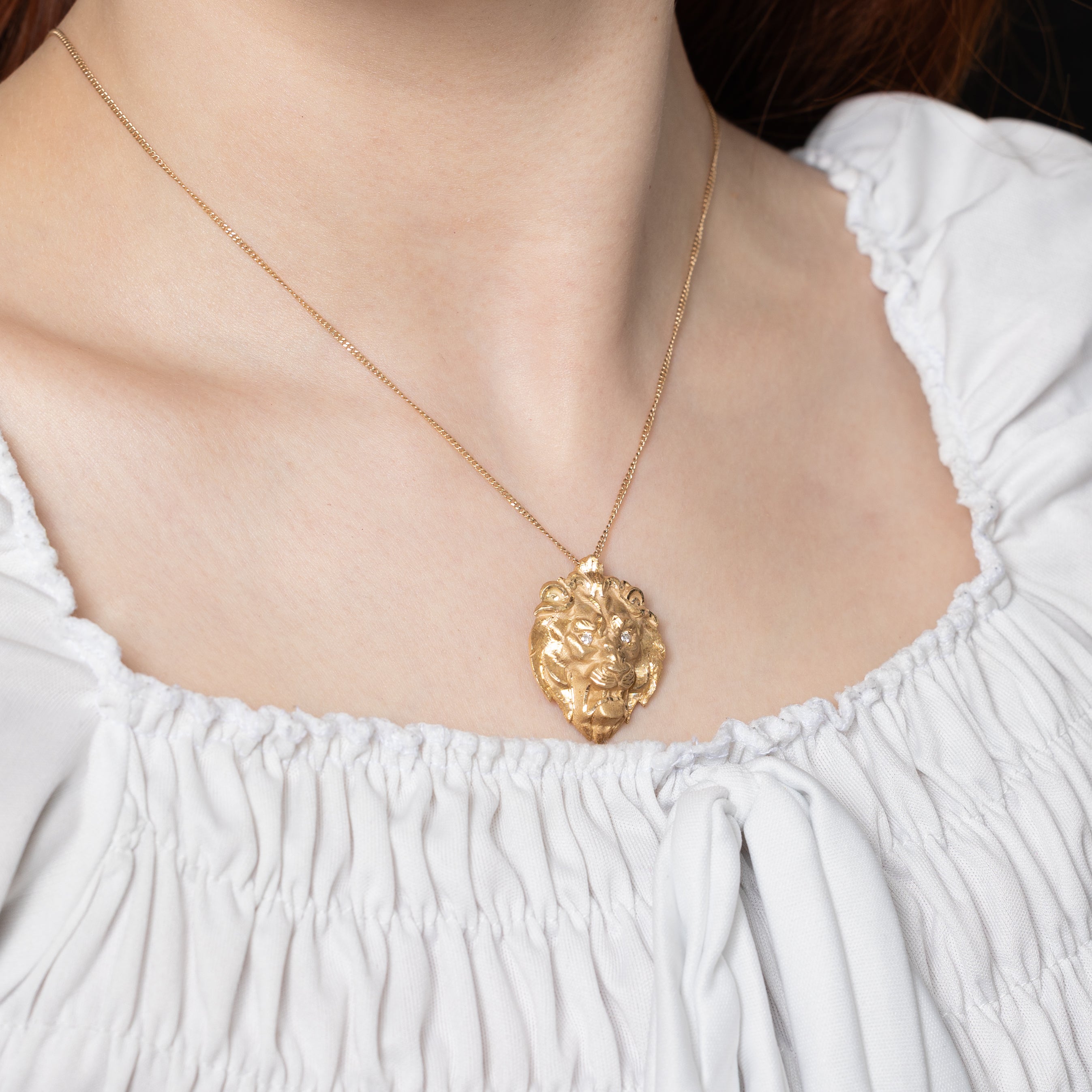 Diamond Lion Head Pendant | 0.06ctw