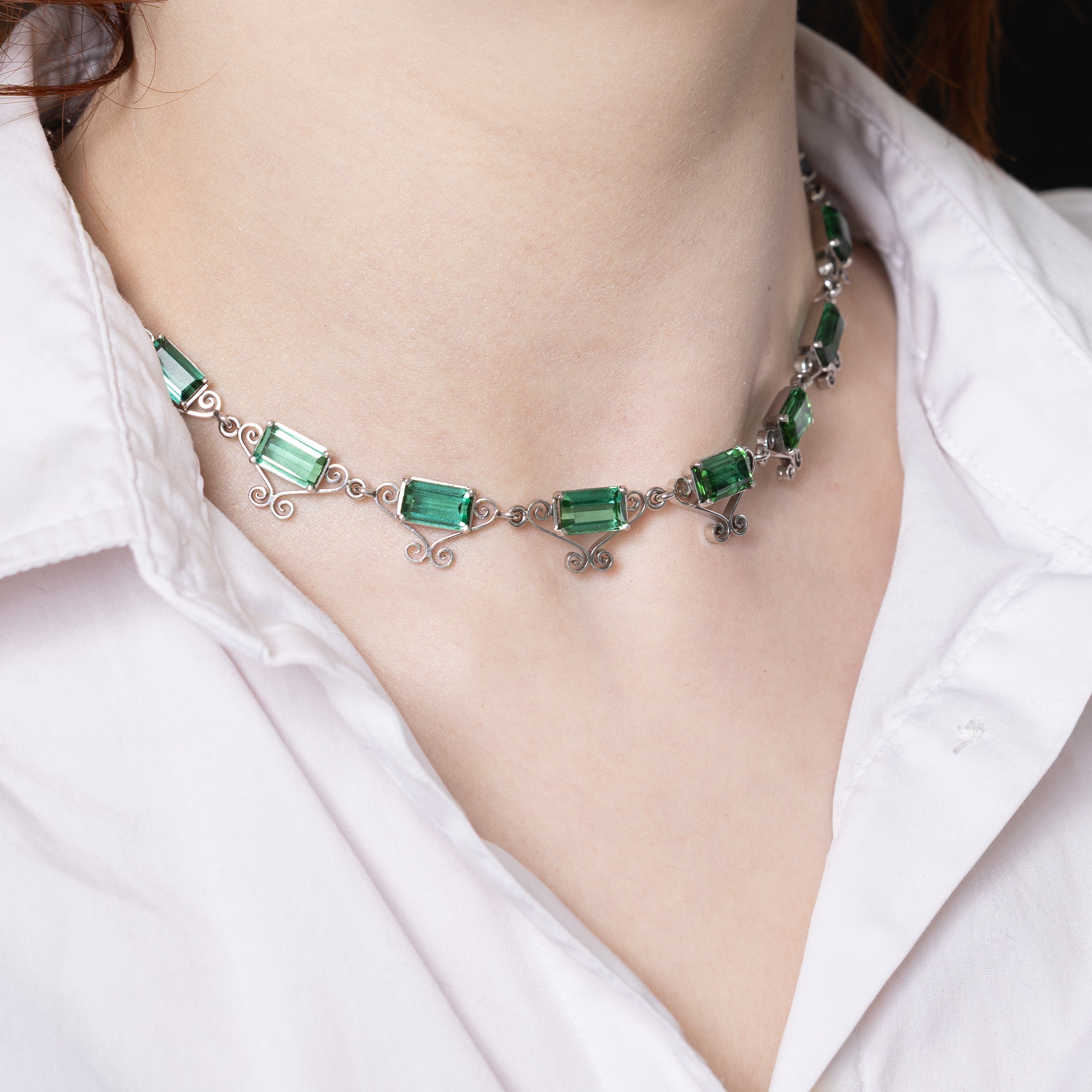 Collier ras-de-cou orné de tourmaline Eternity | 36,00 ct | 38 cm