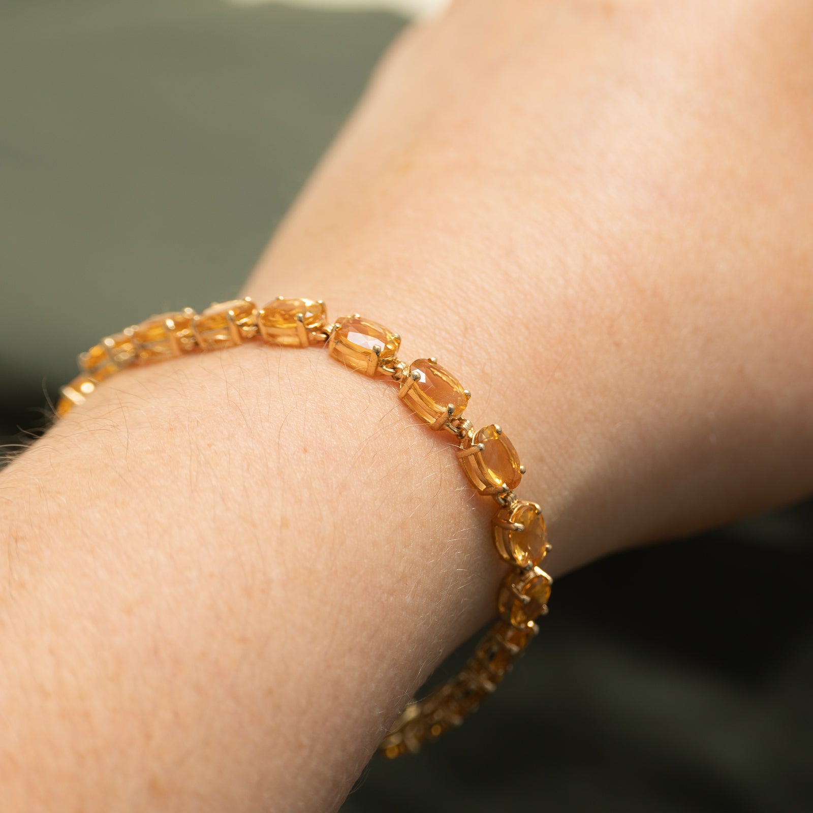 Citrine Gemstone Tennis Bracelet | 14.30ctw | 7"