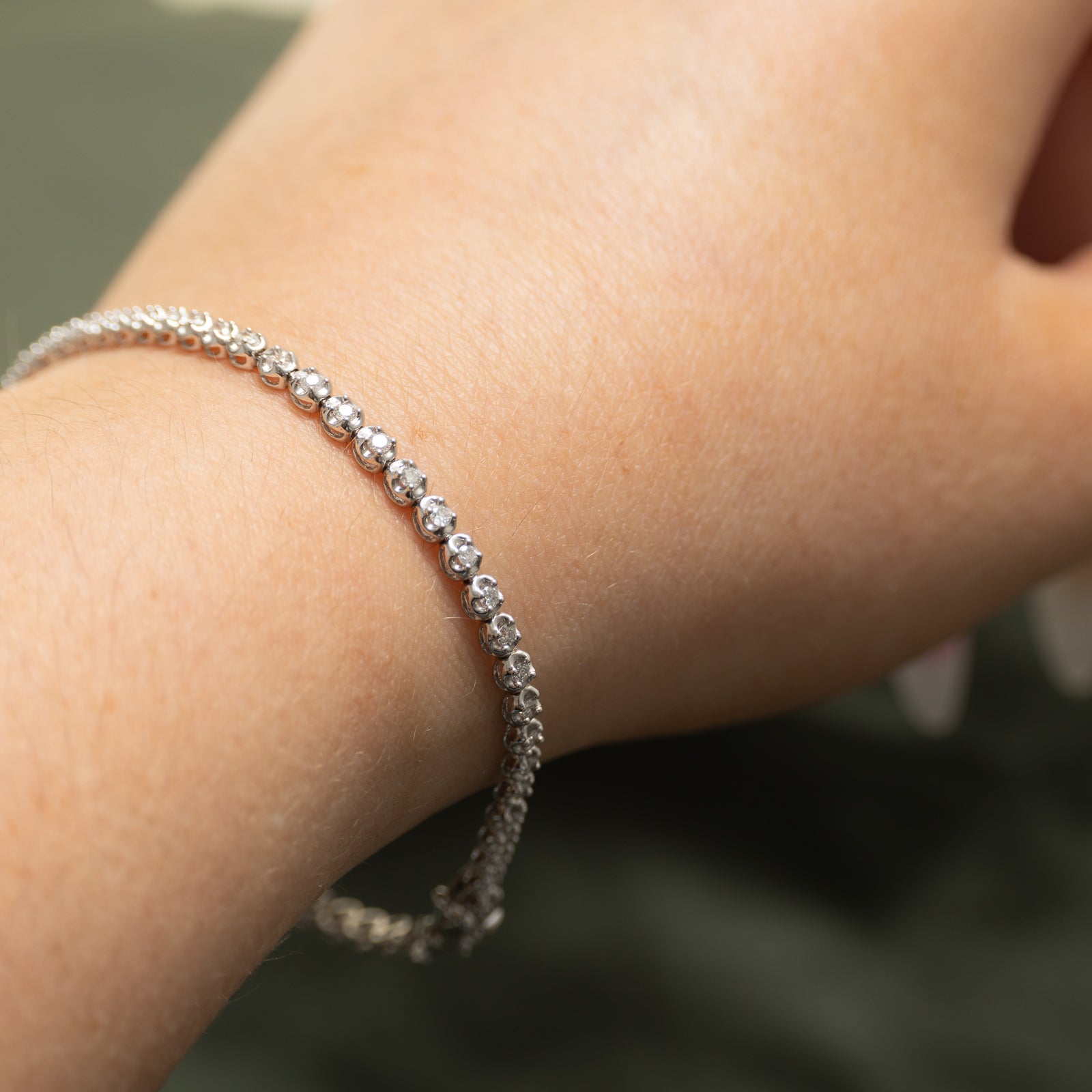 Illusion Set Diamond Tennis Bracelet | 0.75ctw | 7"
