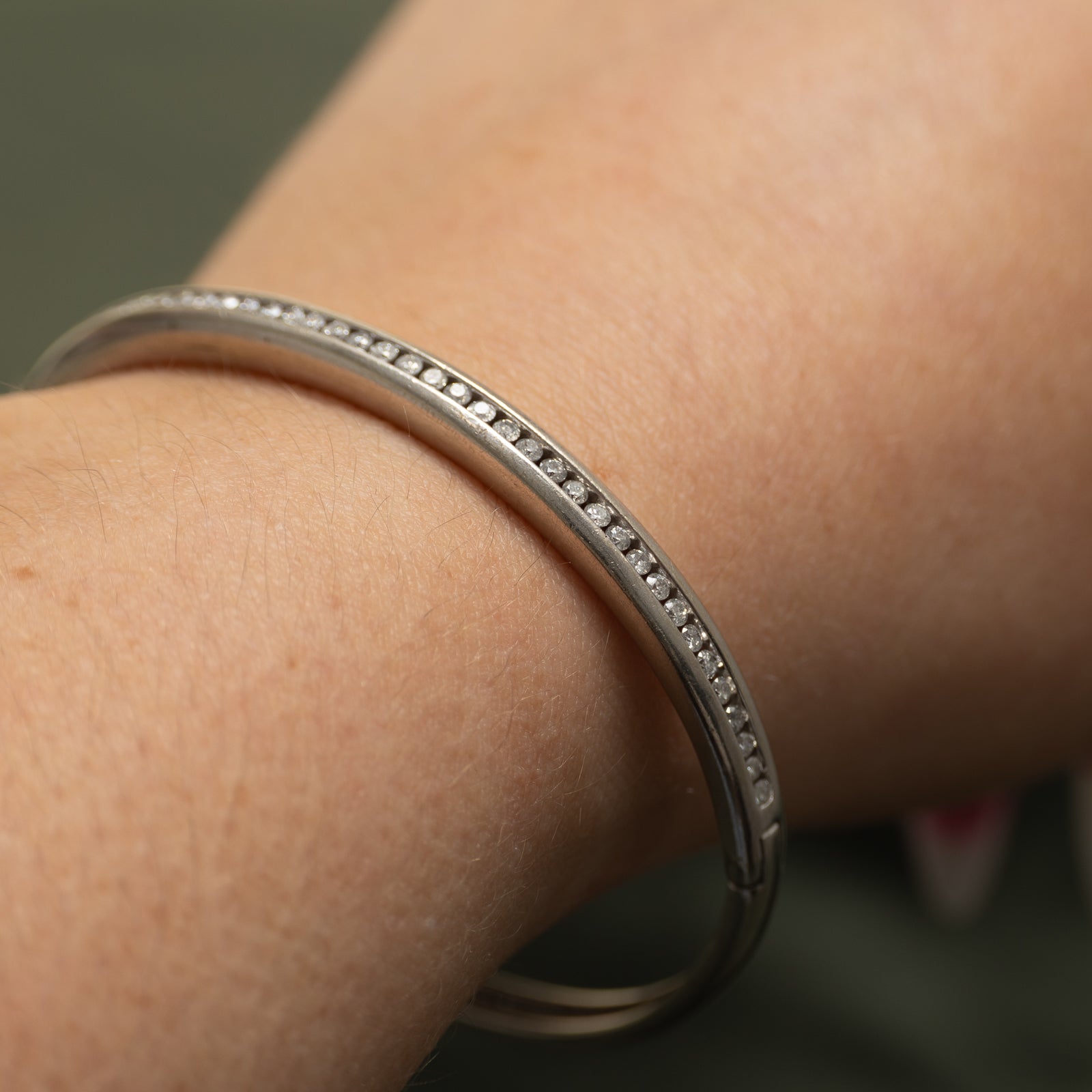 Channel Set Semi Eternity Diamond Bangle | 1.00ctw | 6.5"